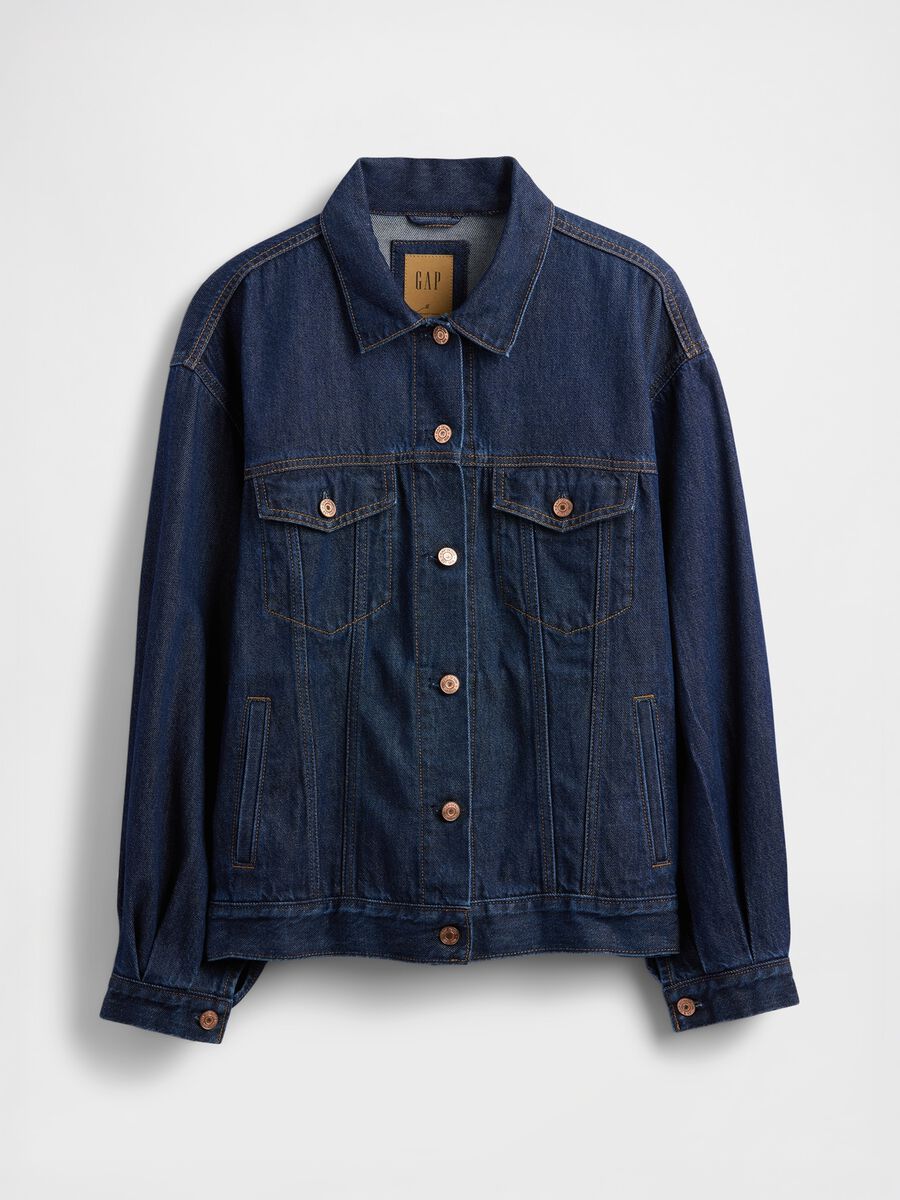 Giacca denim blu in cotone e Lyocell Donna_4
