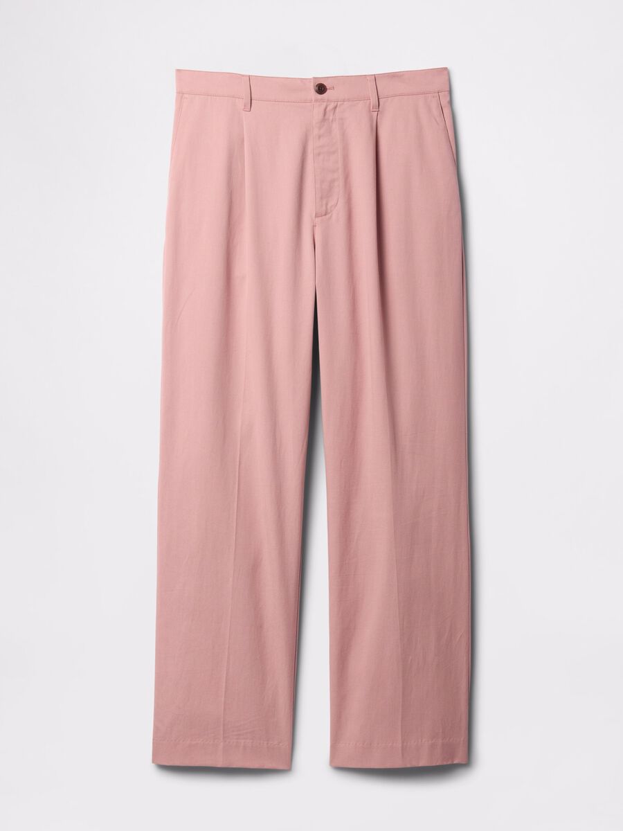 Pantaloni rosa a gamba larga in Lyocell e cotone Uomo_5