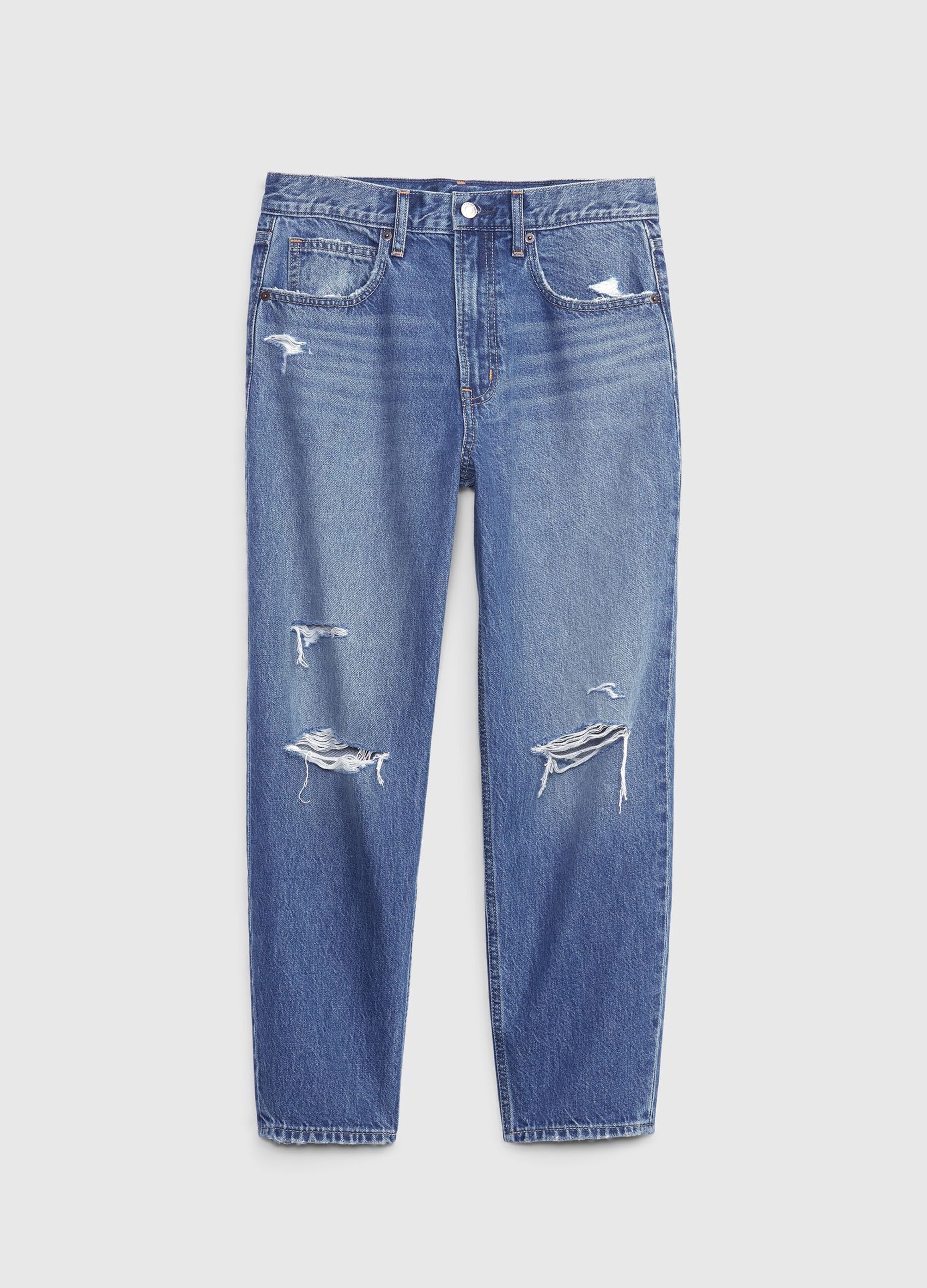 Barrel-leg jeans with rips_4
