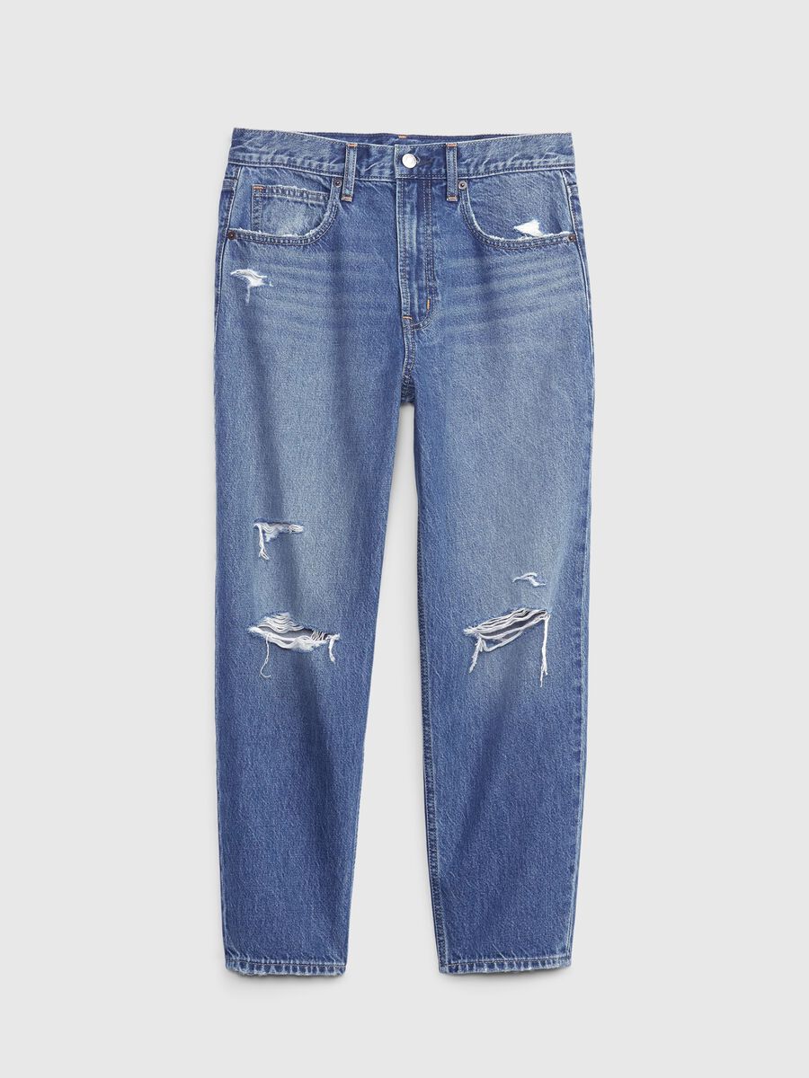 Barrel-leg jeans with rips Woman_4