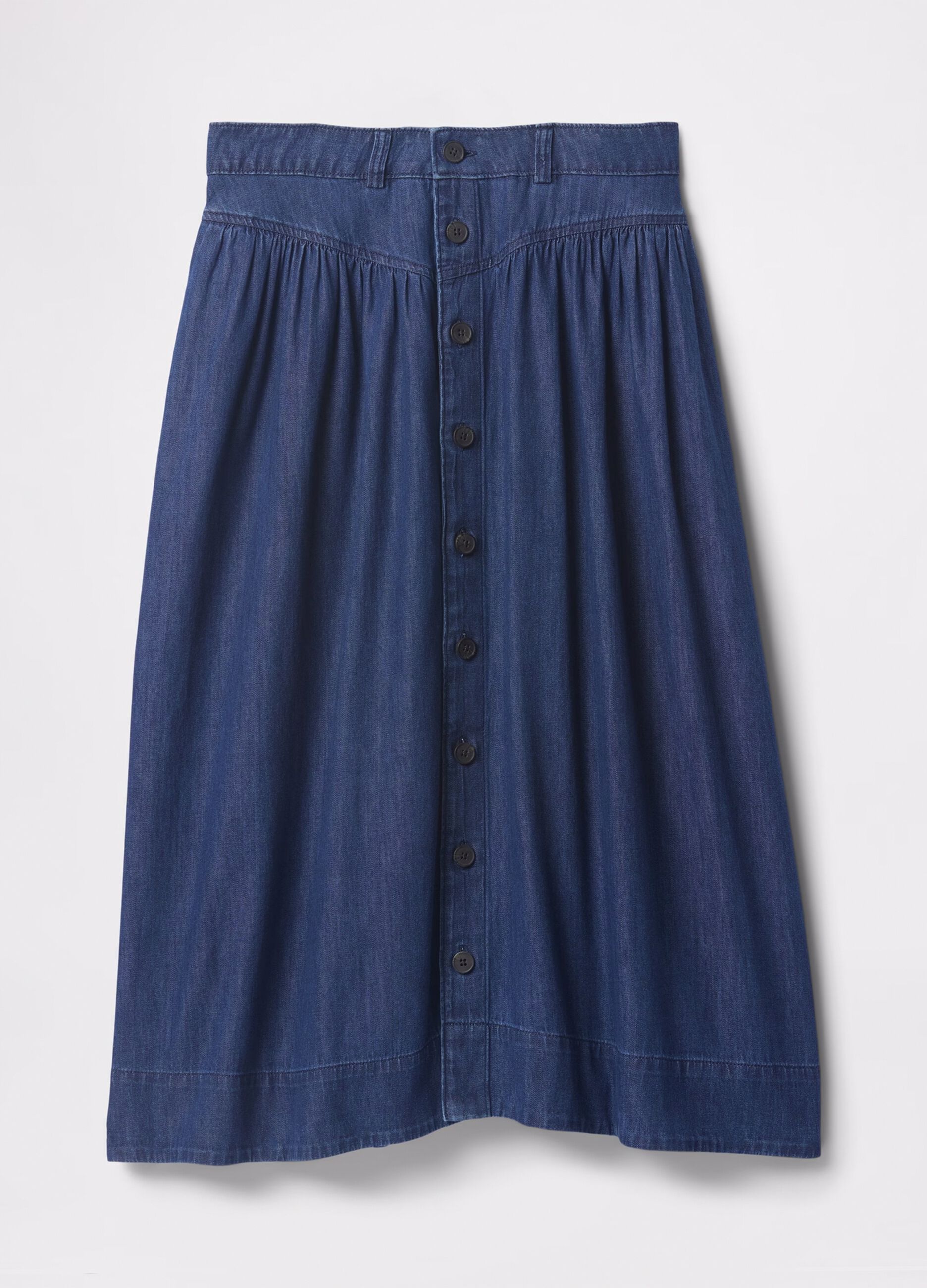 Gonna lunga in denim di cotone_4