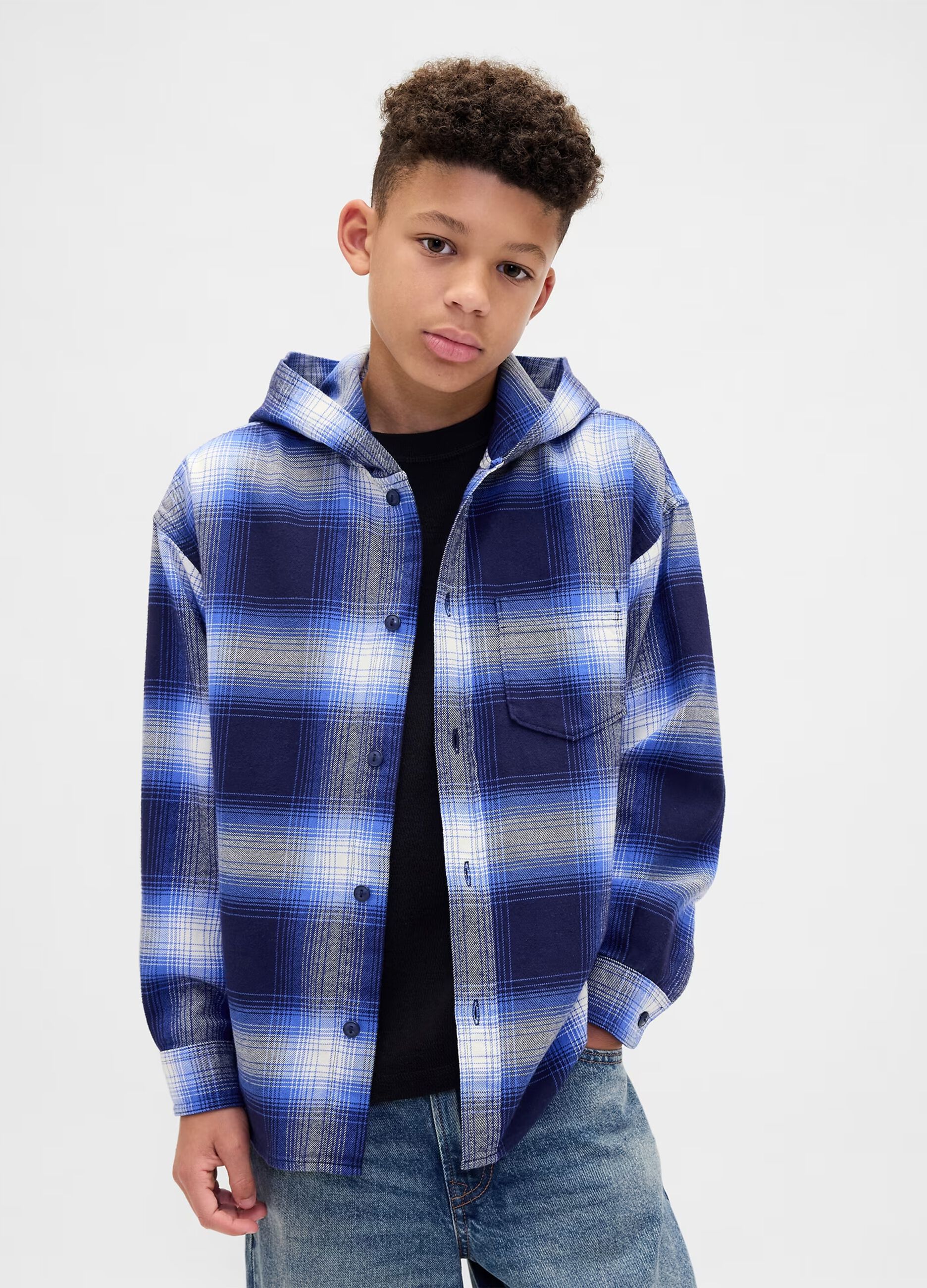 Camicia in cotone con cappuccio