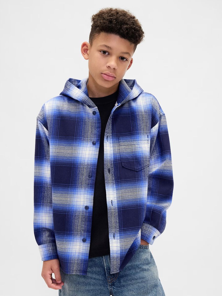 Camicia in cotone con cappuccio Bambino_0