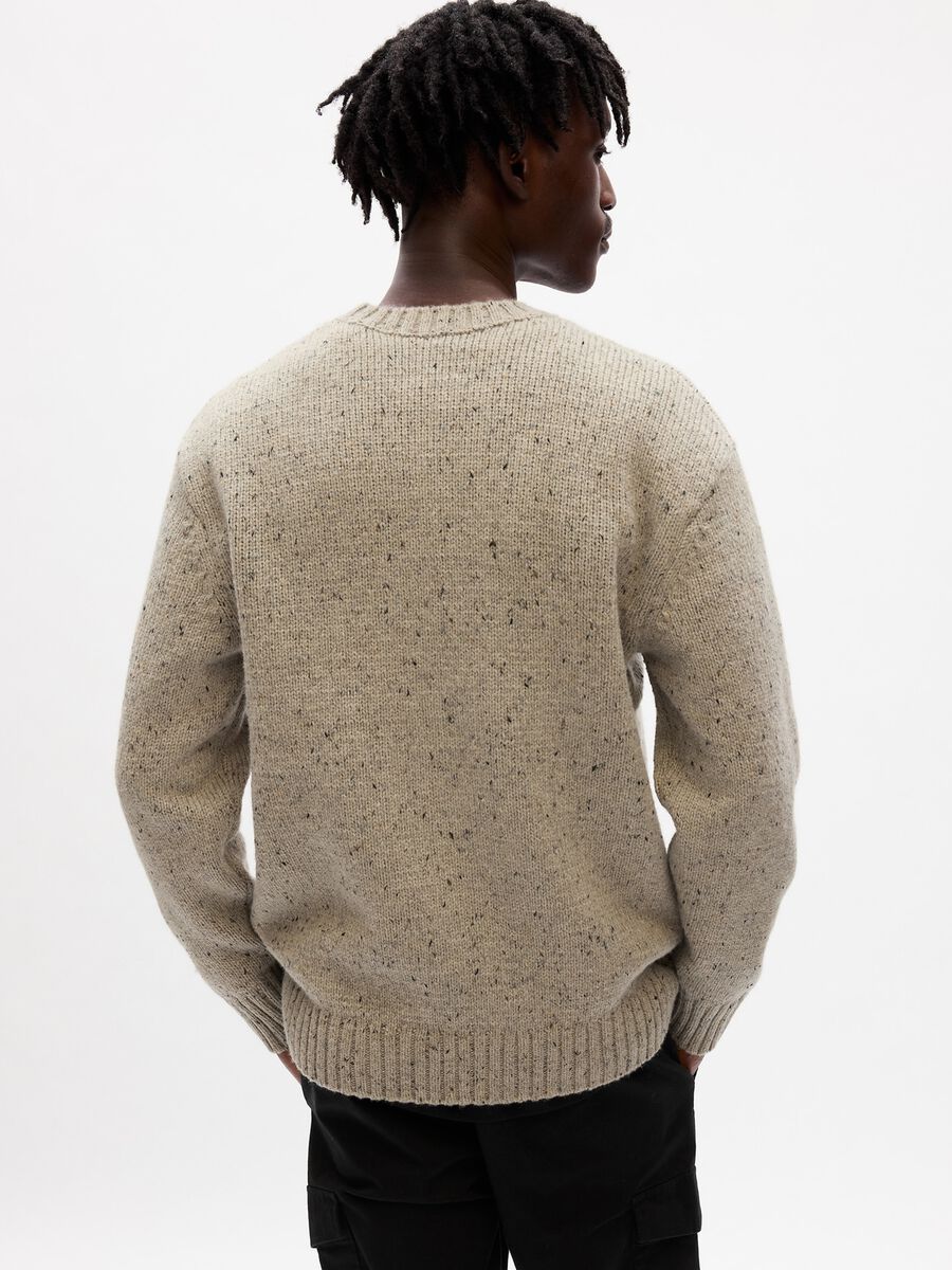 Pullover girocollo con effetto mouline Uomo_2