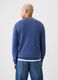 Maglione girocollo azzurro in misto cotone_2