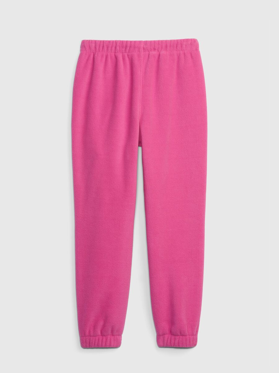 Joggers in pile tinta unita Bambina_1