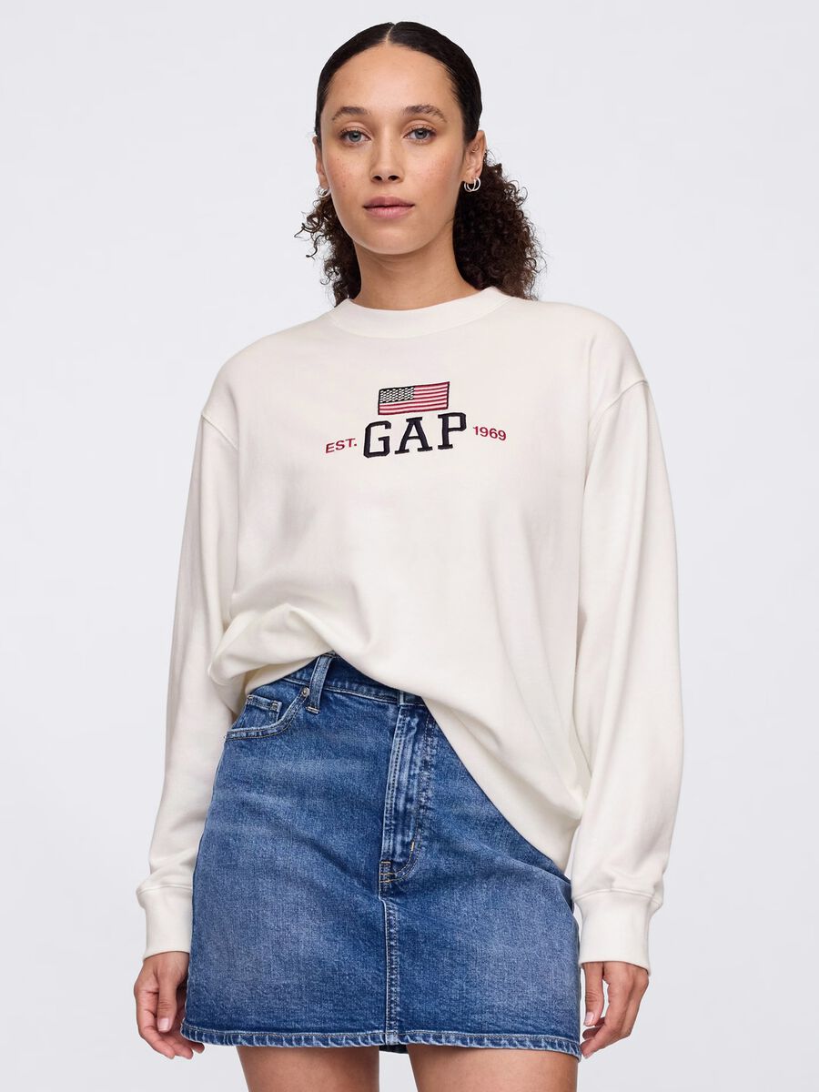 White GAP Sweatshirt with Logo Woman_0