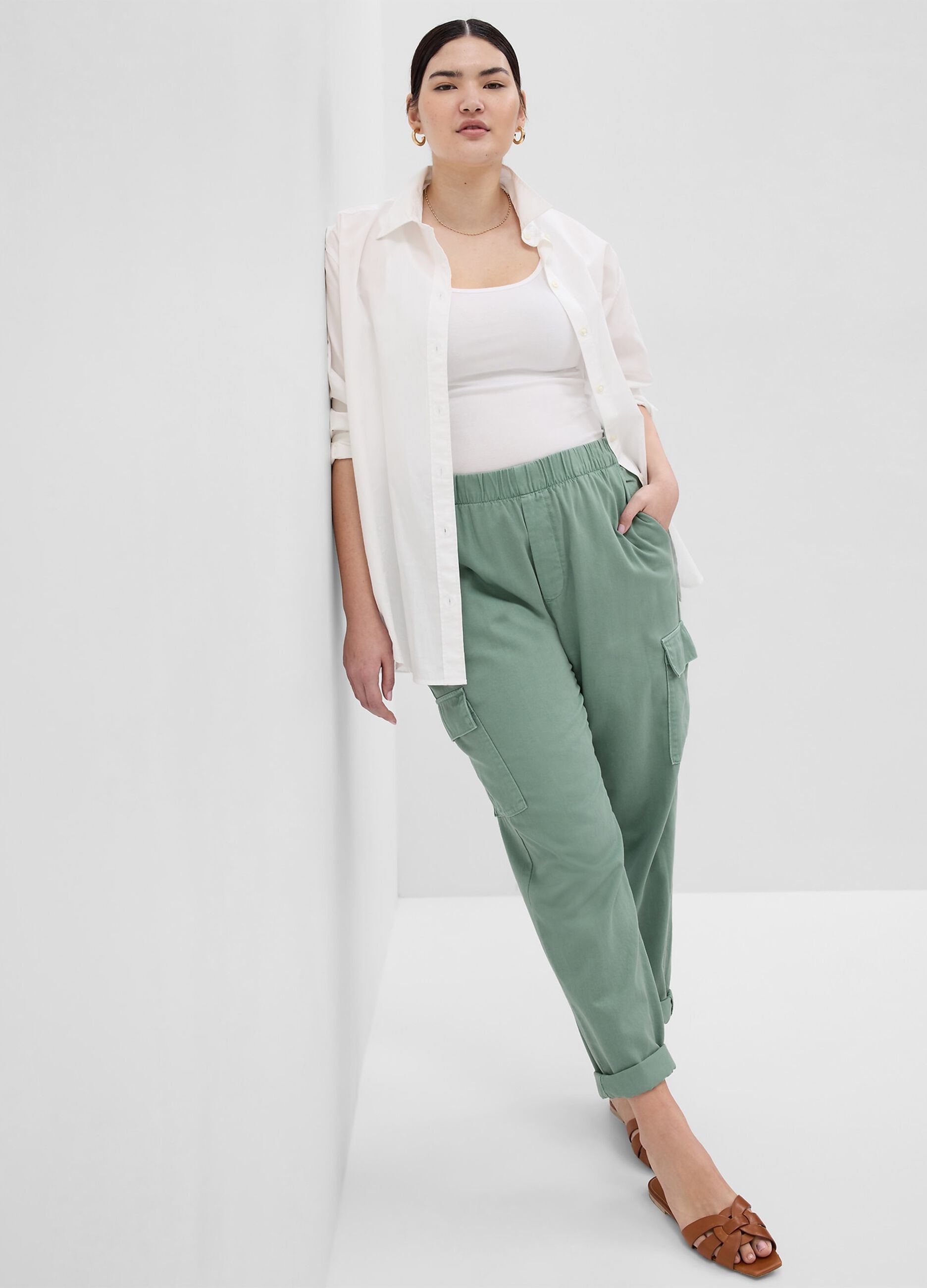 Joggers cargo in twill_3