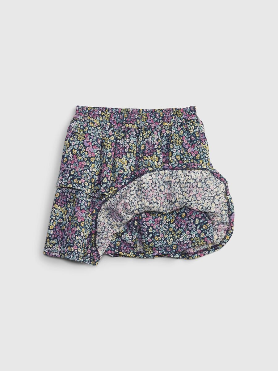 Tiered miniskirt with small flowers print Girl_2