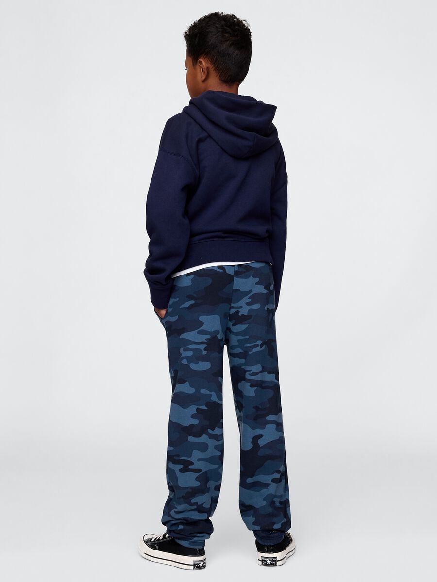 Multicolour cotton blend slim fit camouflage trousers Boy_1