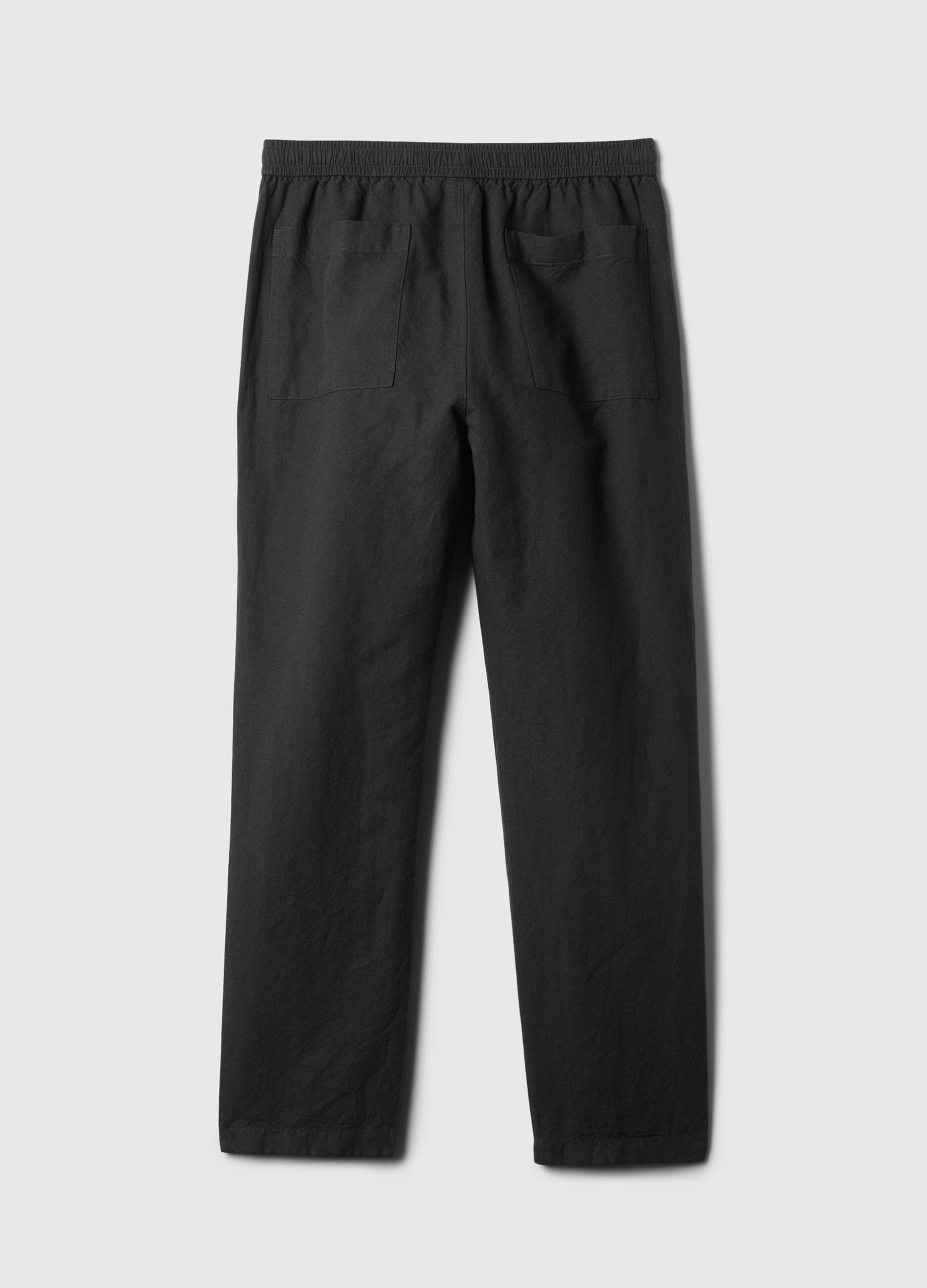Pantalone pull-on in lino e cotone_4