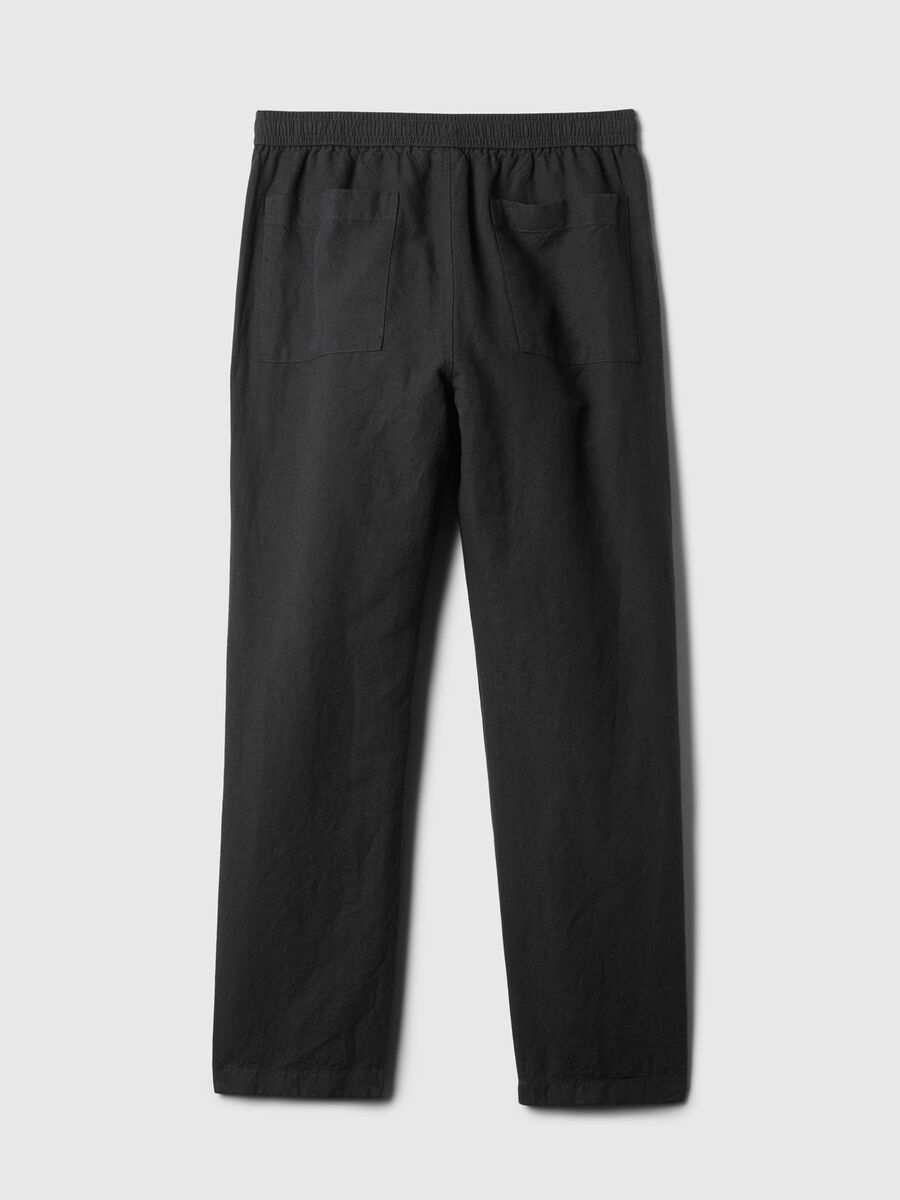 Pantalone pull-on in lino e cotone Uomo_4