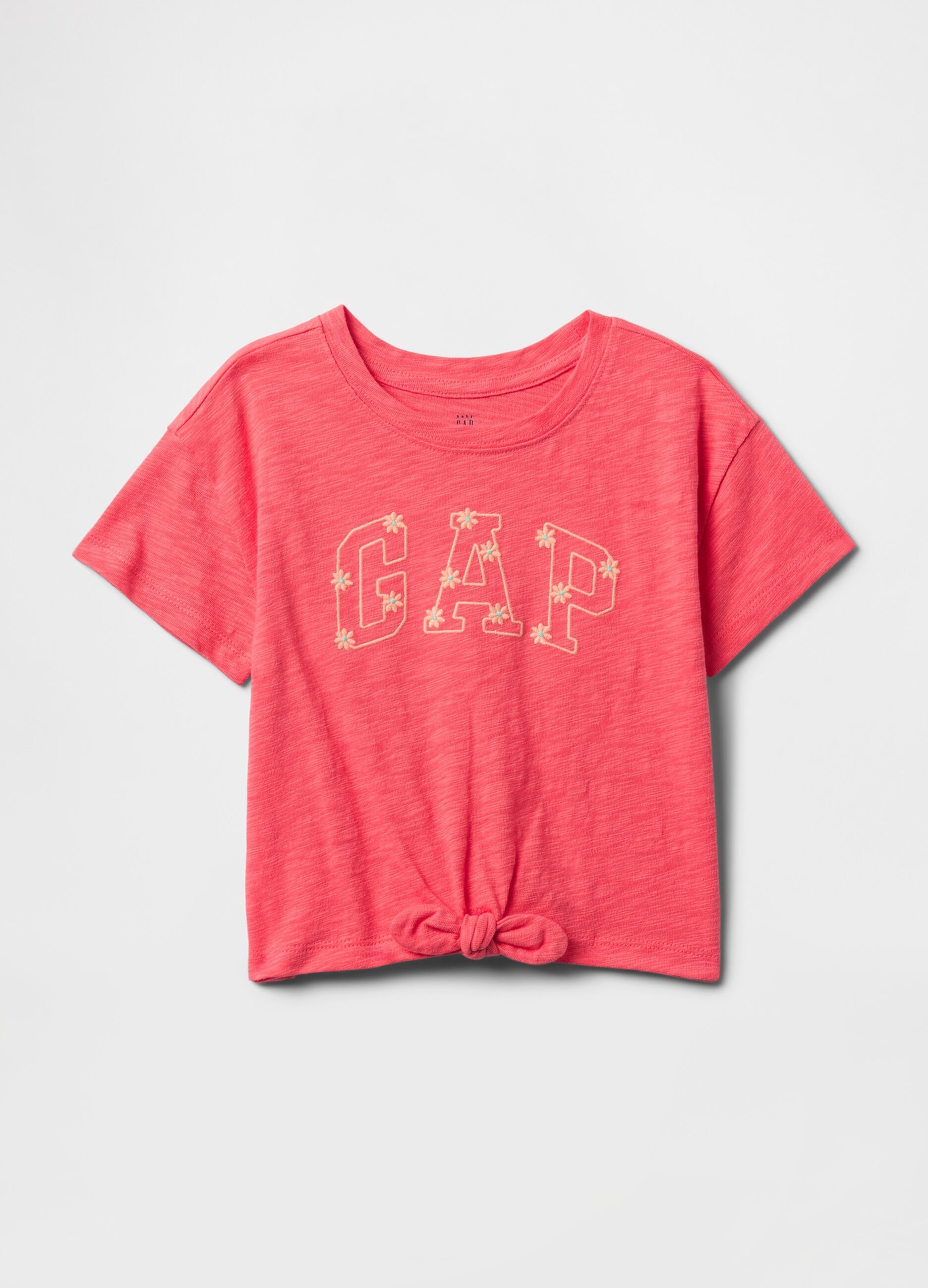 T-shirt rosa a maniche corte con logo GAP