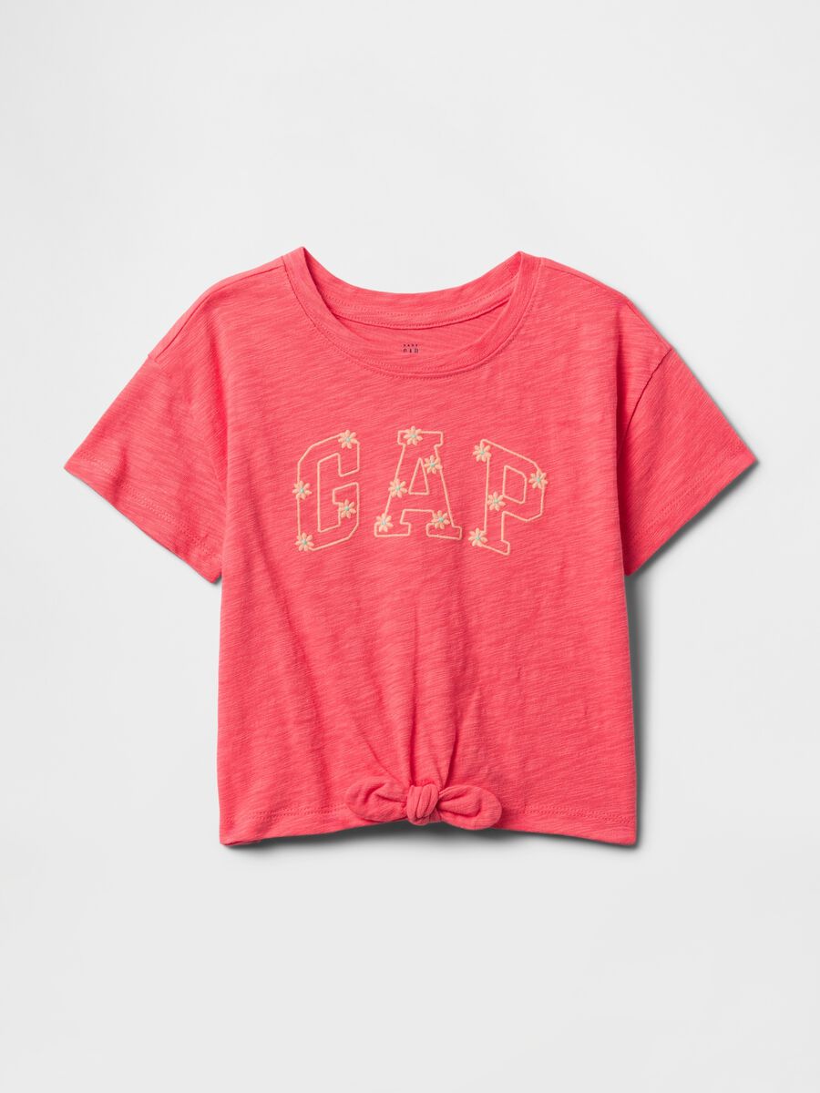 T-shirt rosa a maniche corte con logo GAP Bimba_0