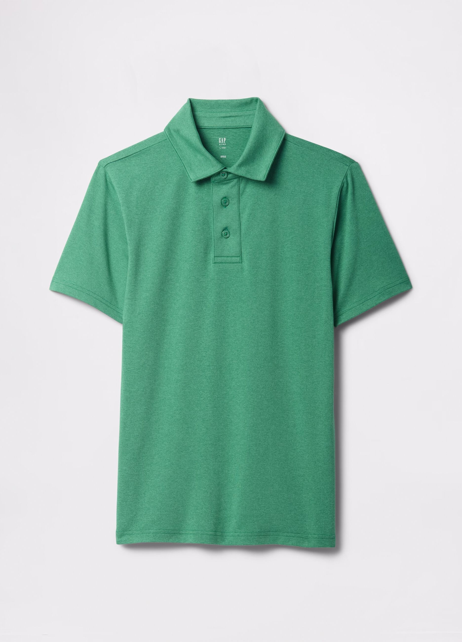 Polo verde in tessuto stretch_3
