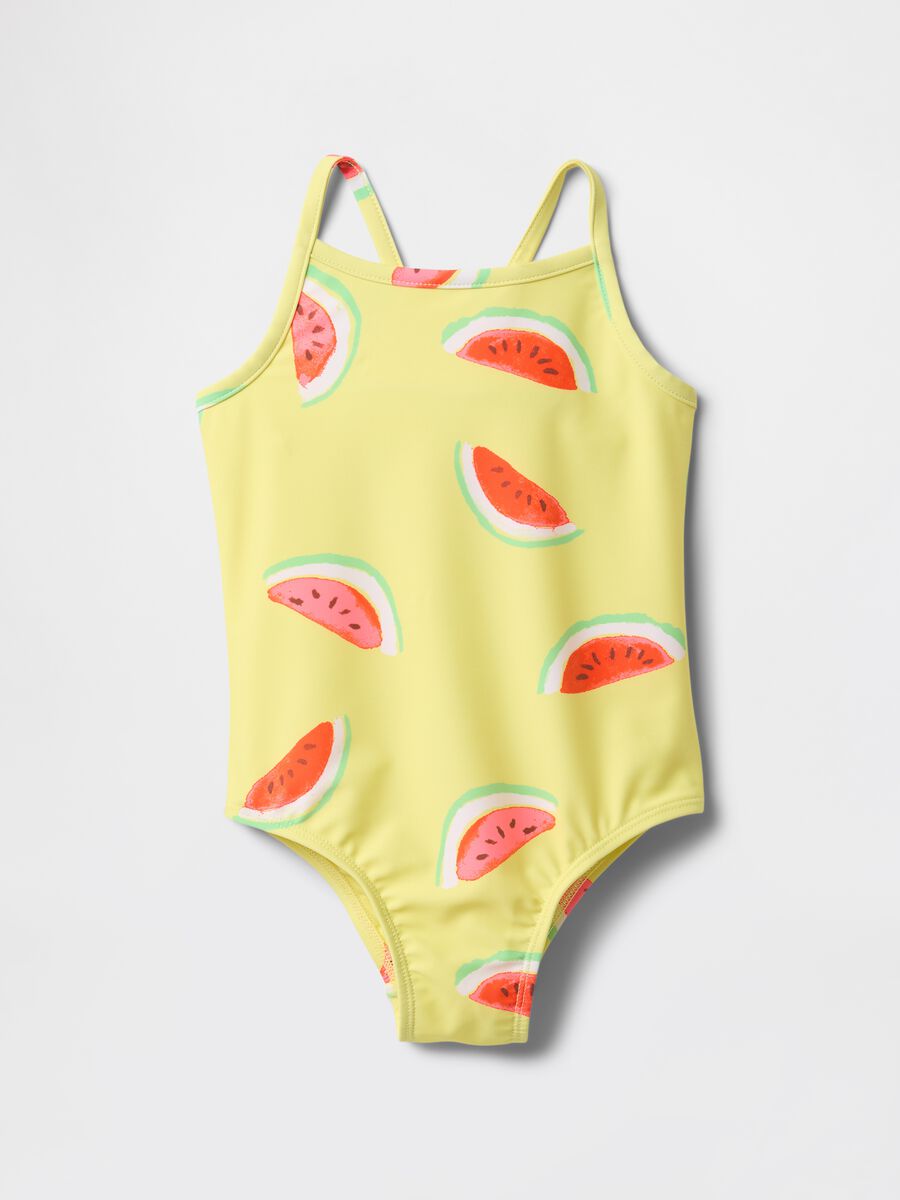 Yellow one-piece swimsuit with watermelon print GAP Kids Baby Girl_0