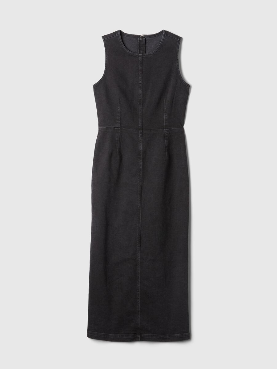 Vestito lungo smanicato in denim Donna_5