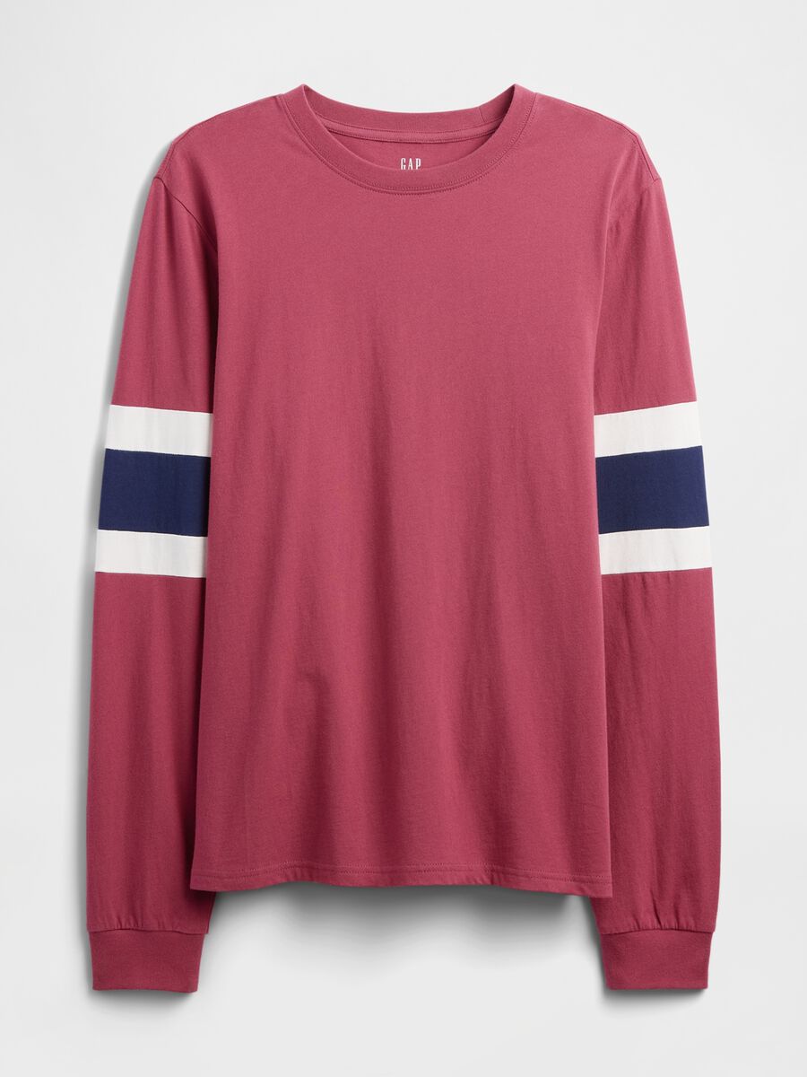 Maglia manica lunga rossa in cotone Uomo_3