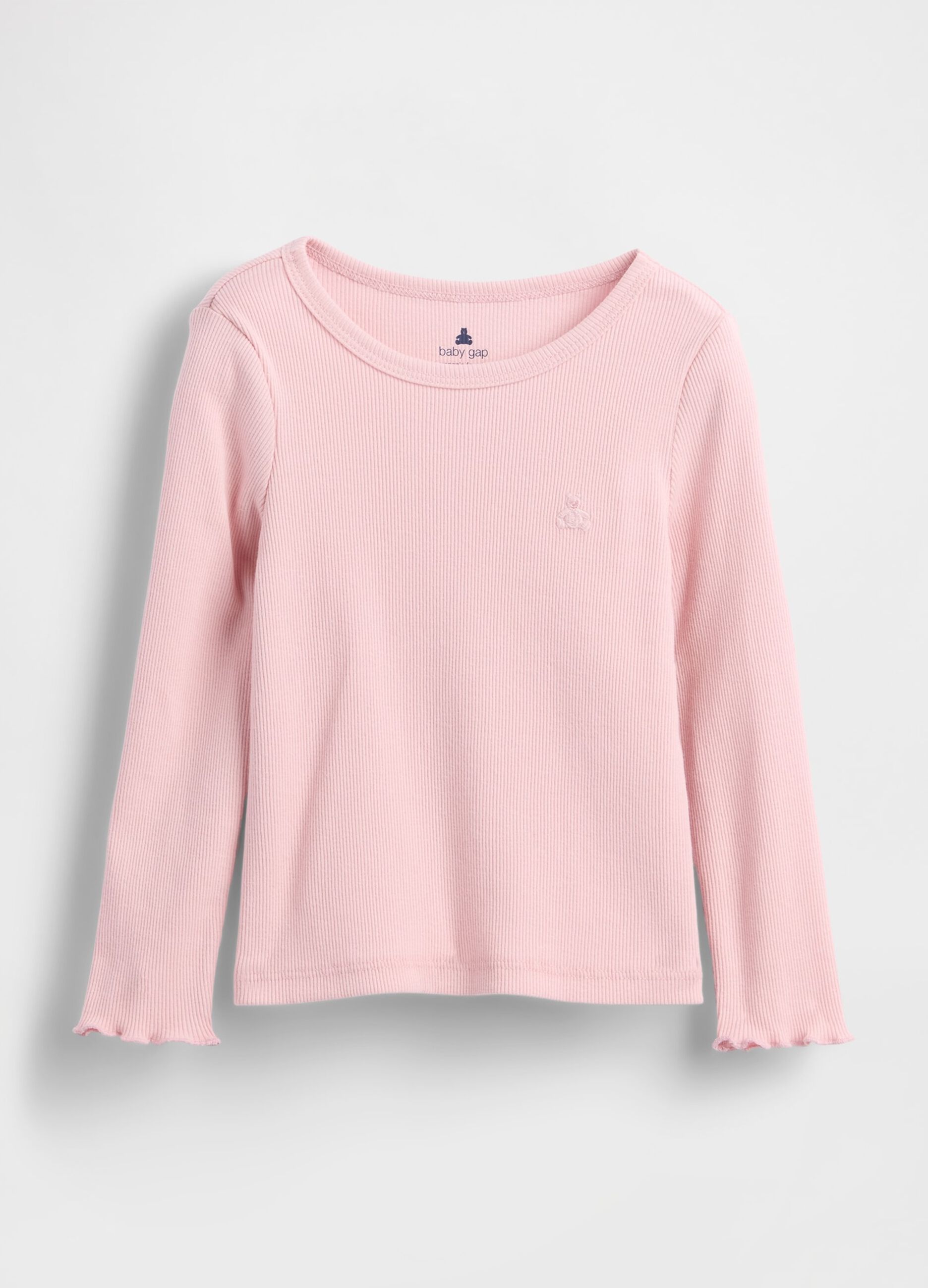 Maglia rosa a maniche lunghe in cotone