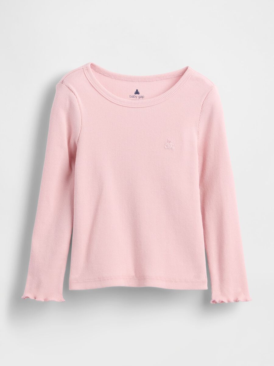 Long sleeve pink cotton top Girl_0