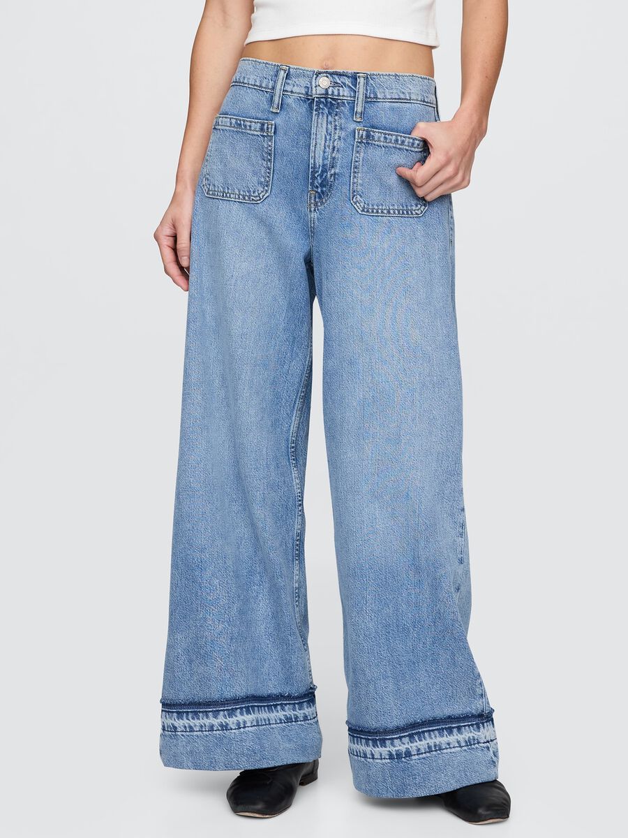 Jeans a gamba larga in denim Gap Donna_1