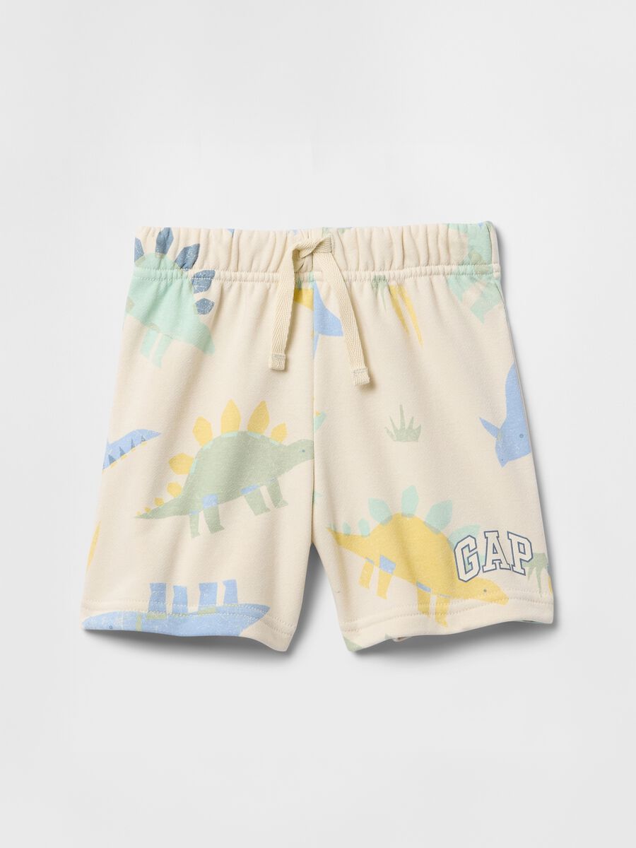 Beige Dinosaur Print Shorts for Kids by GAP Baby Boy_0