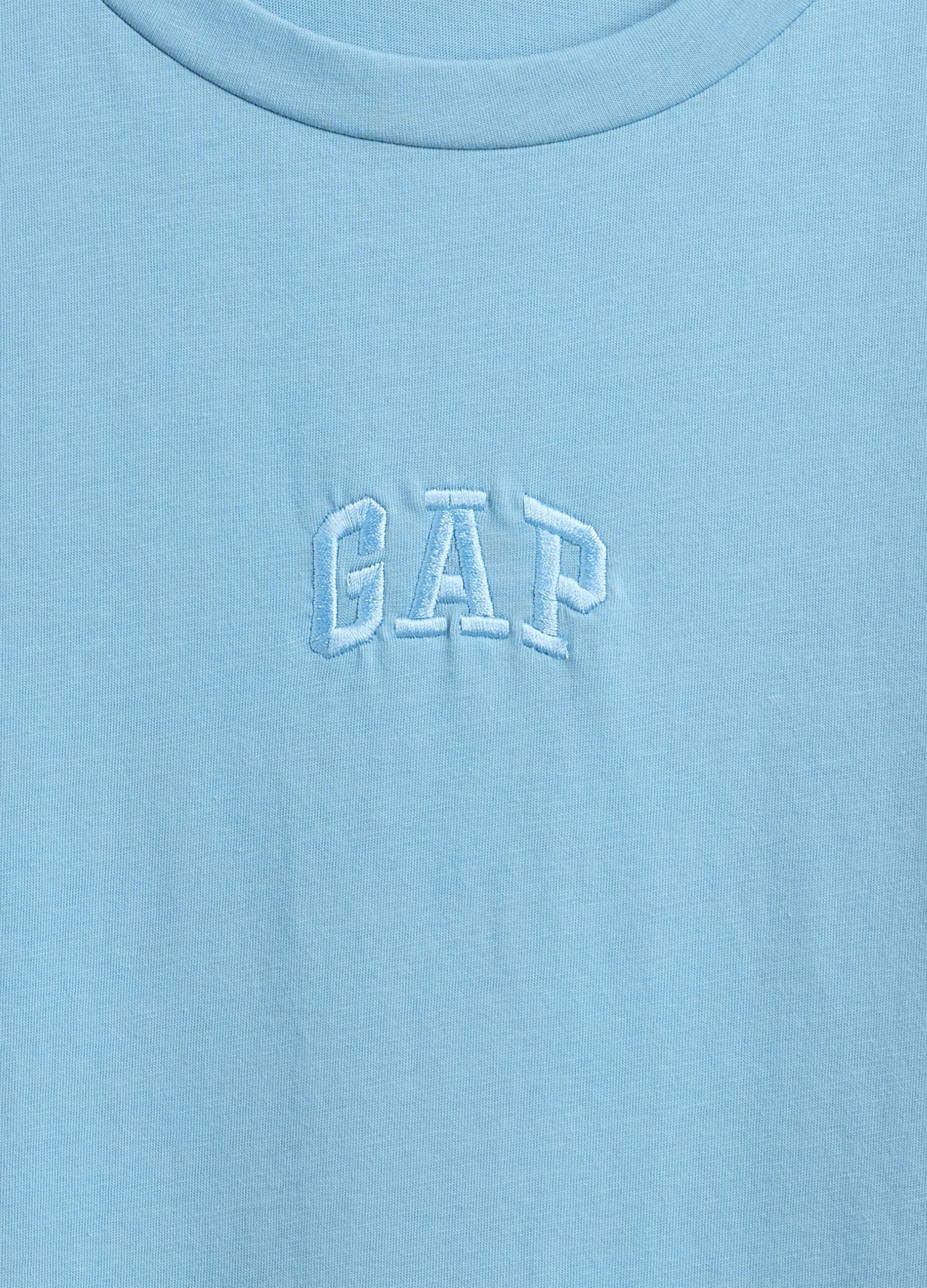 T-shirt azzurra in cotone_4