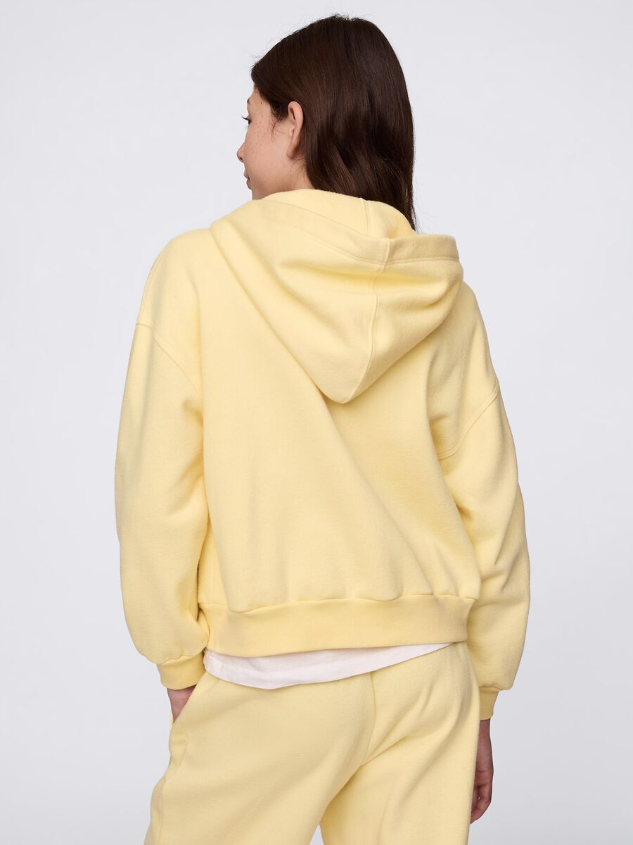 Felpa full zip gialla con logo Bimba_2