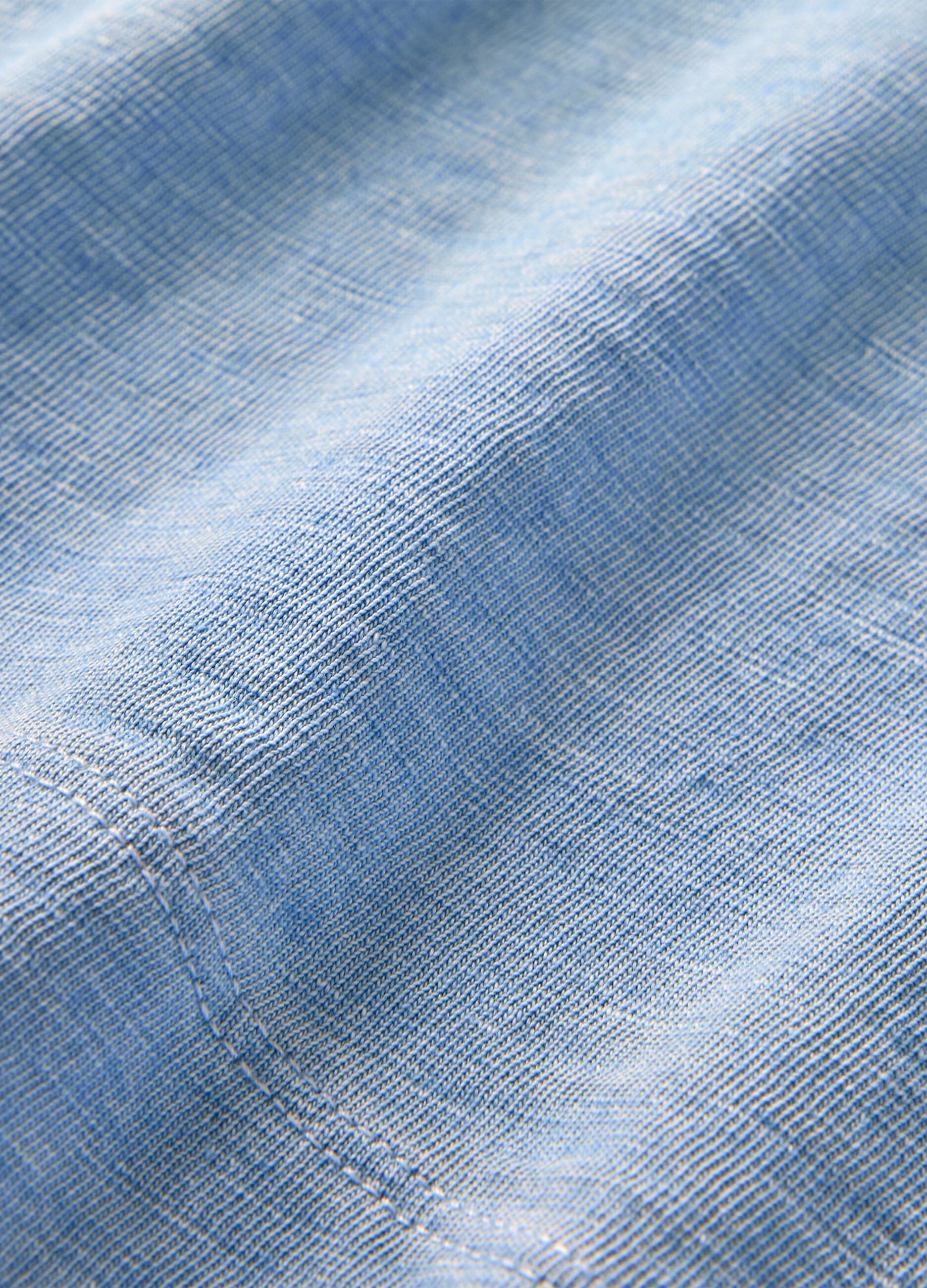 T-shirt cropped azzurra in cotone_4