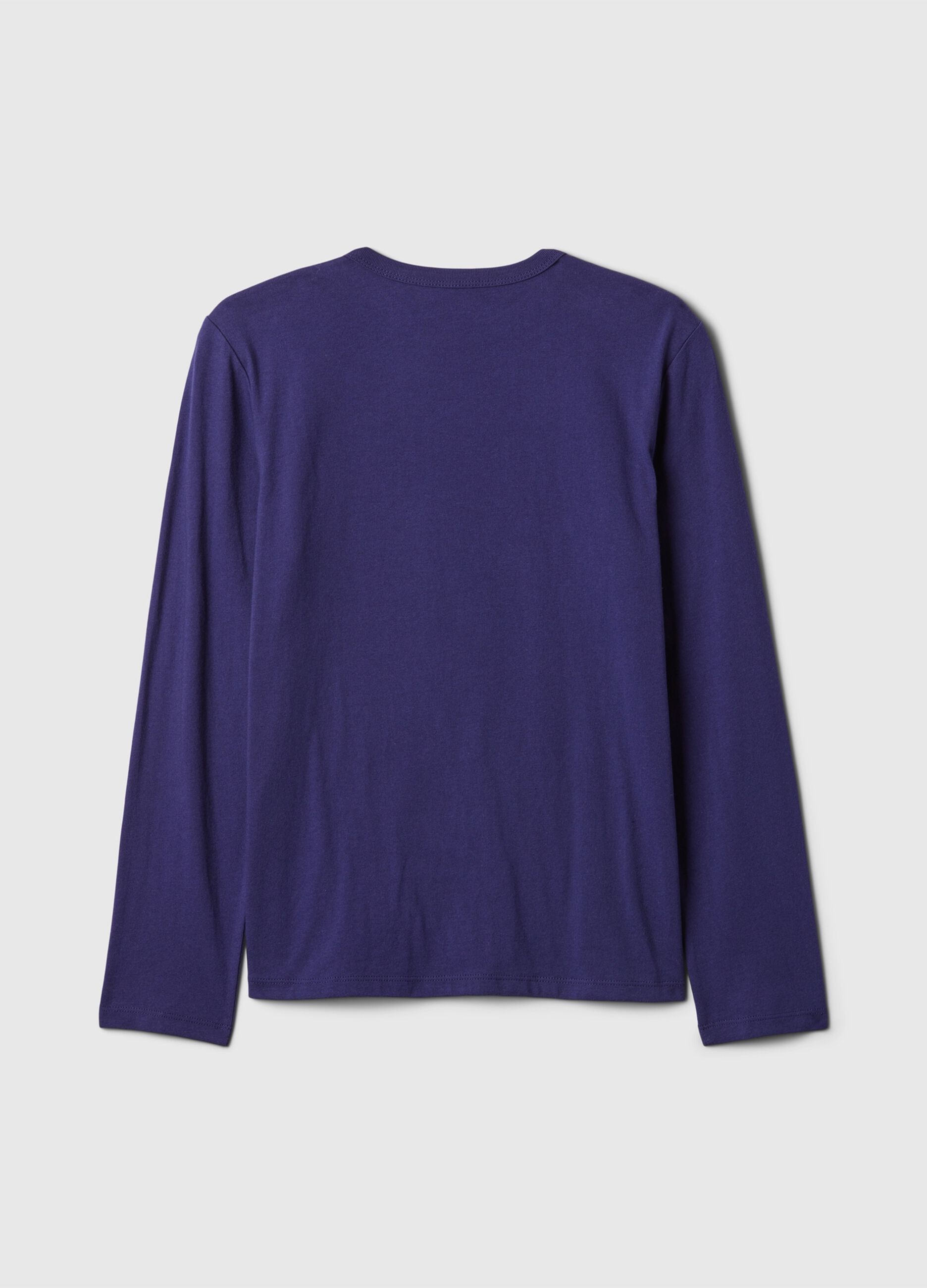 T-shirt maniche lunghe in cotone con stampa_1