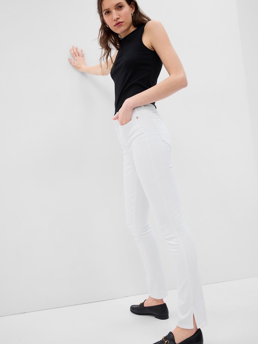 Slim-fit jeans with splits Woman_1