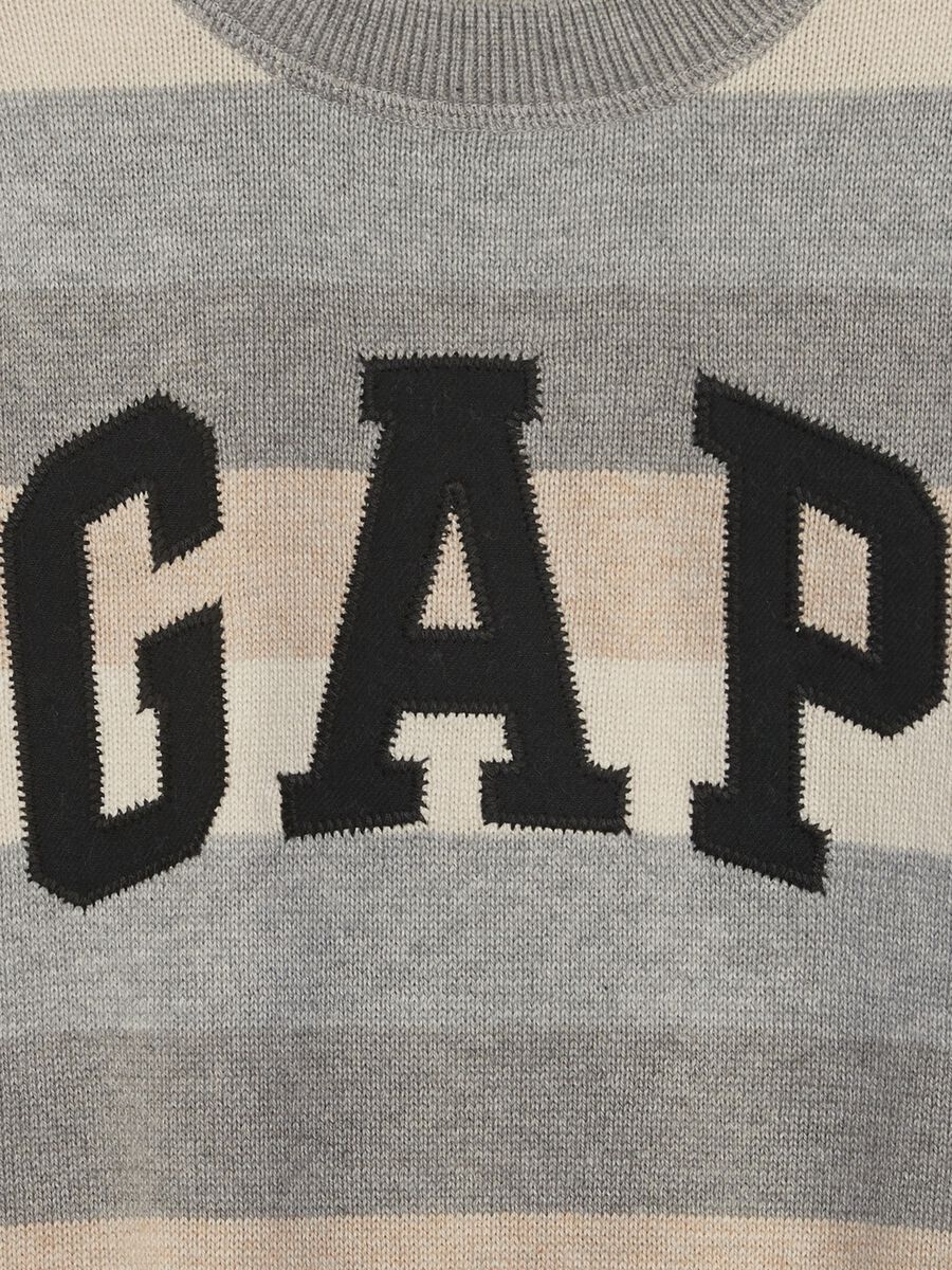Pullover a righe con patch logo Bimbo_2