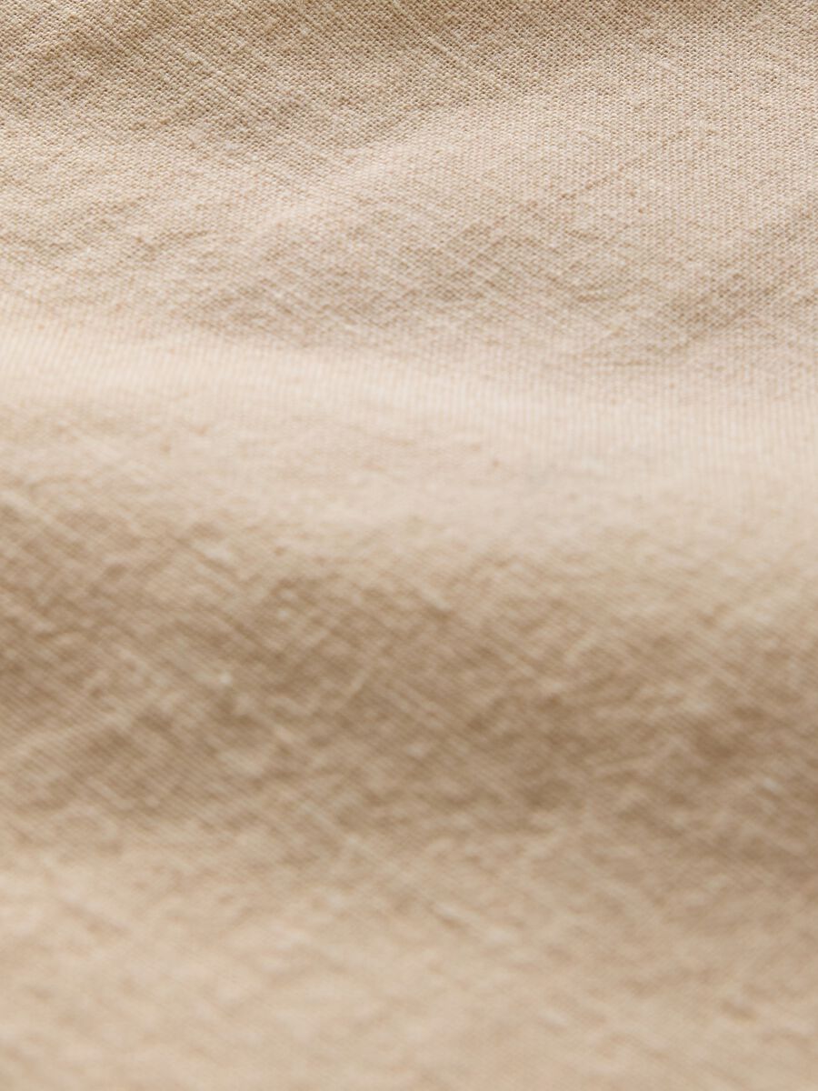 Camicia beige in lino a maniche corte Man_4