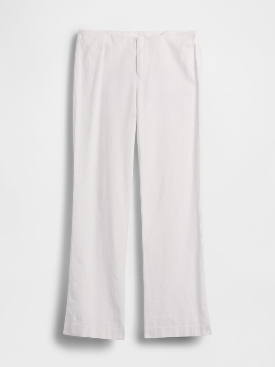 Pantaloni wide leg in misto lino Donna_6