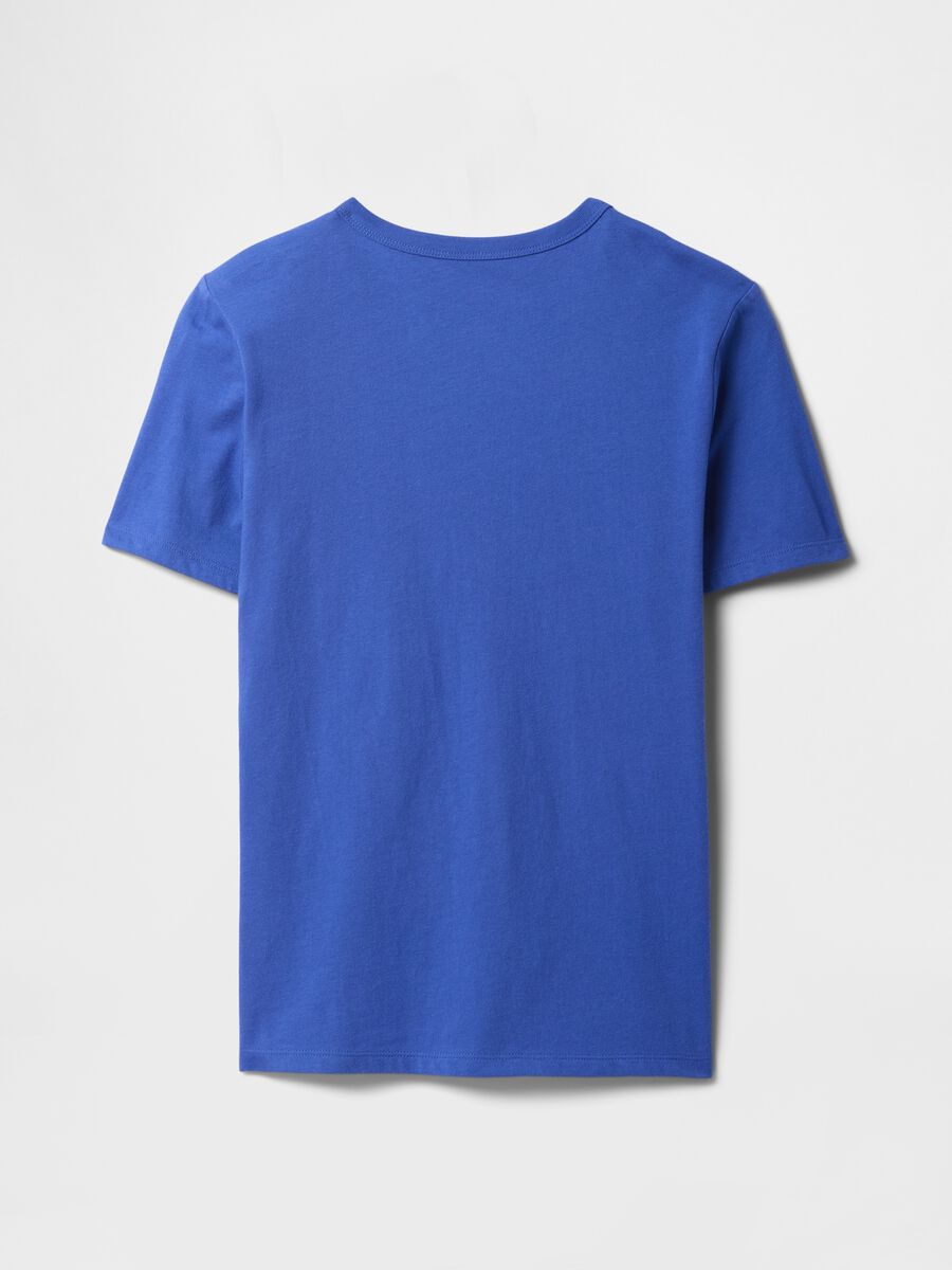 T-shirt blu con logo GAP in cotone Bambino_1