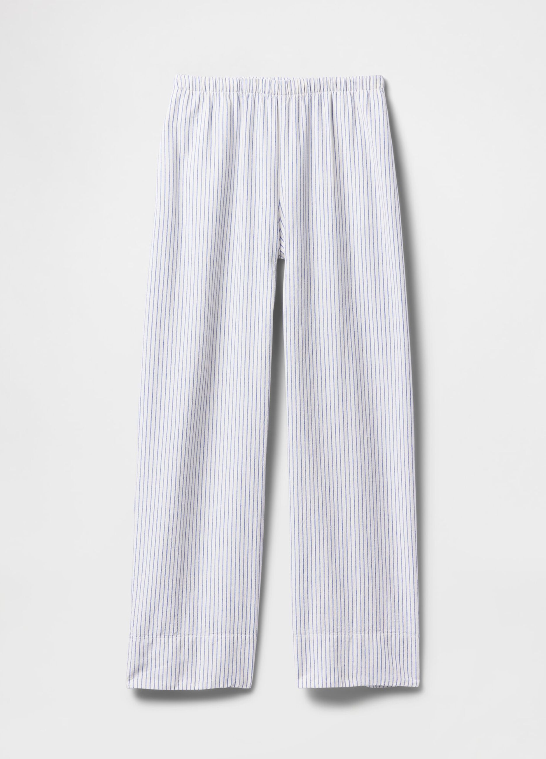 Pantaloni palazzo a righe in lino e viscosa Gap_6