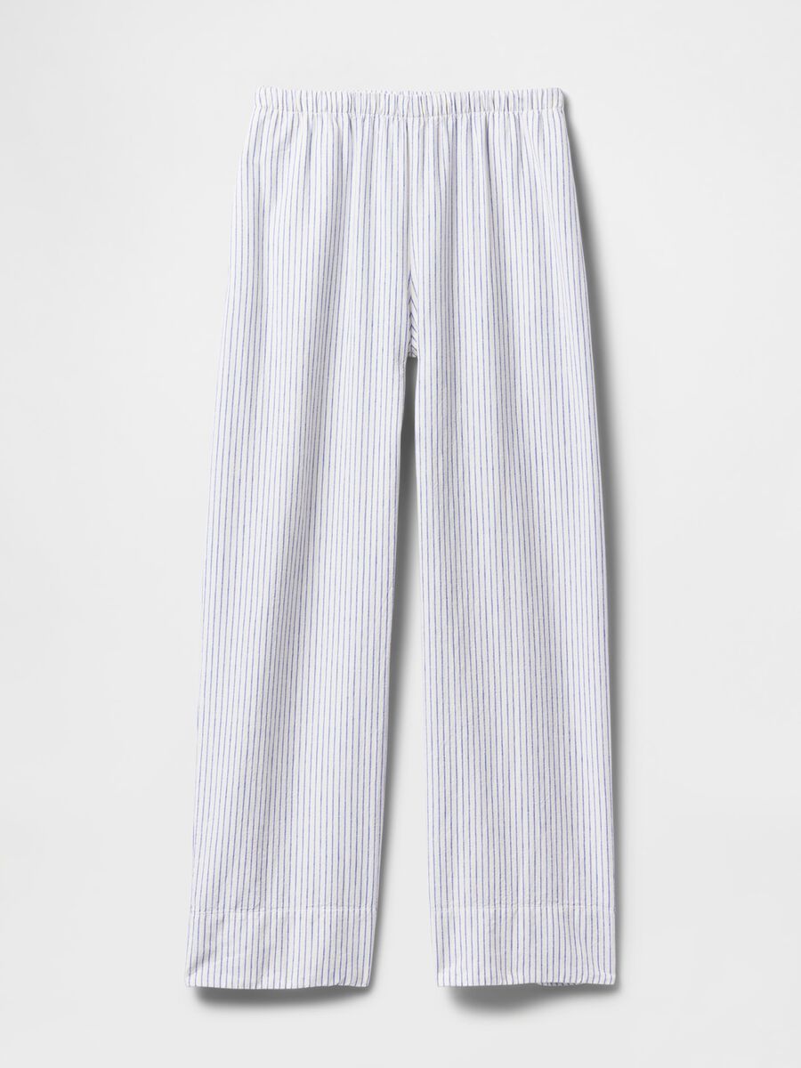 Pantaloni palazzo a righe in lino e viscosa Gap Donna_6