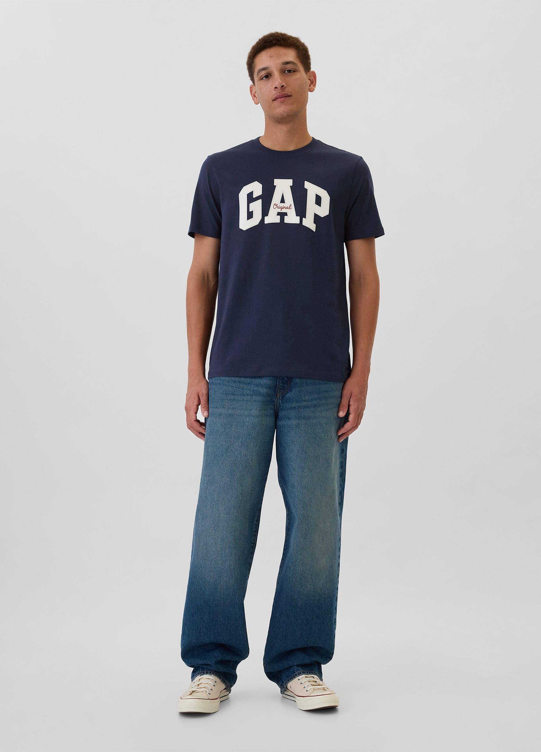 T-shirt blu con logo GAP_1