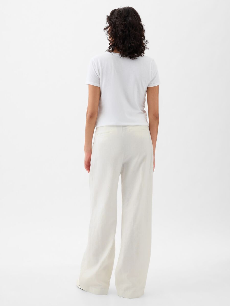 Wide-leg trousers cotton and linen Woman_3