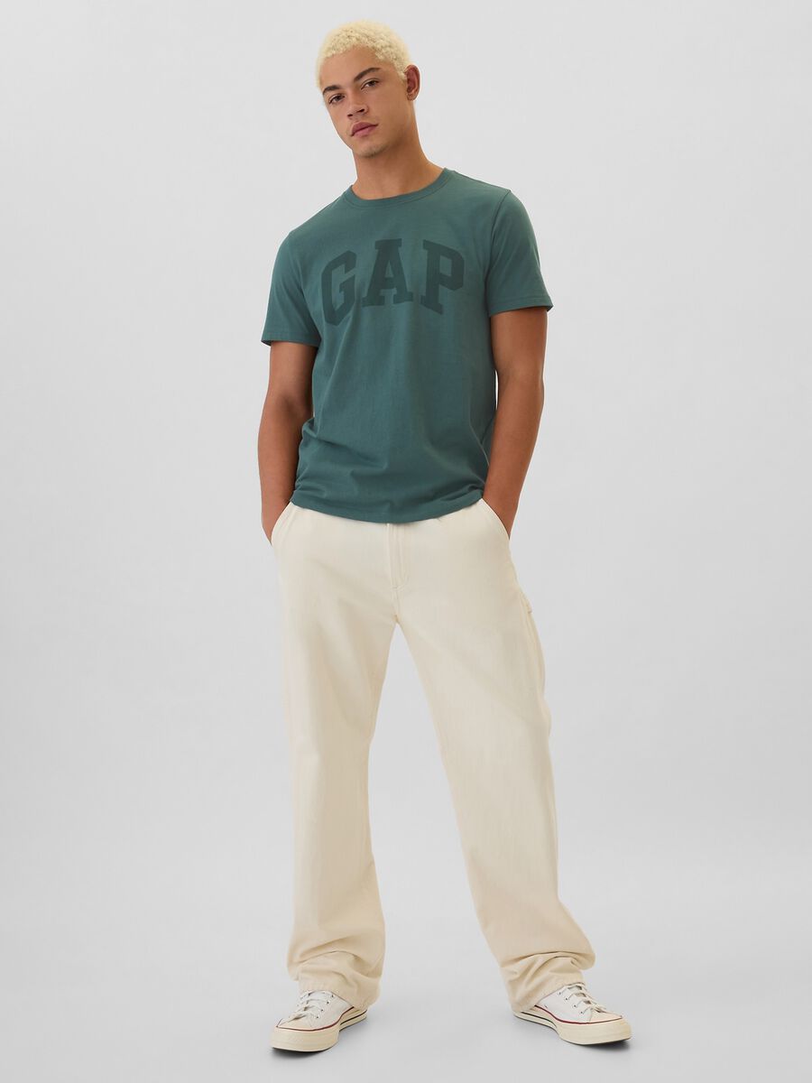 T-shirt in cotone con stampa logo Uomo_1