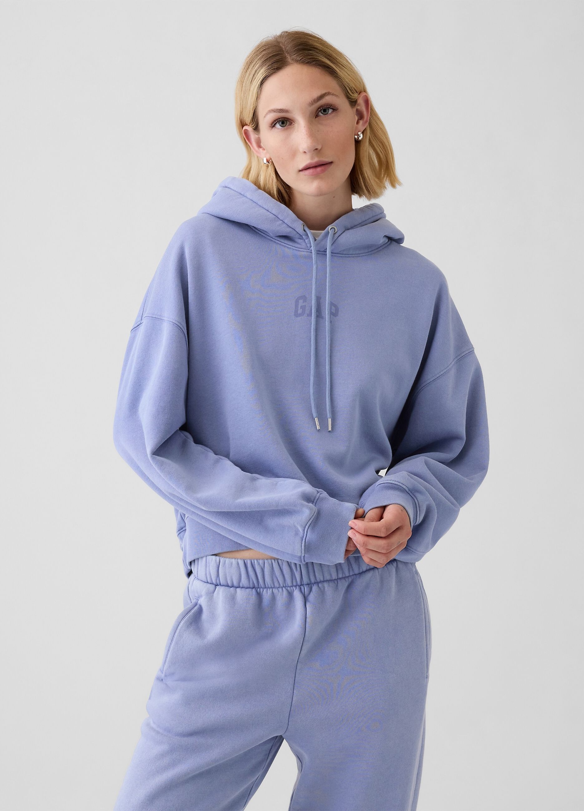 Felpa oversize con cappuccio e logo