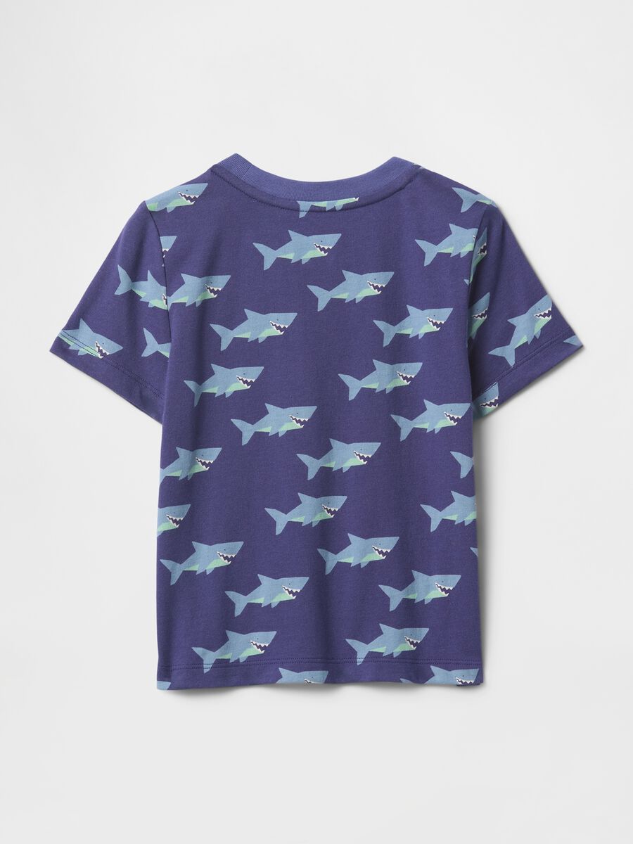 T-shirt sfumata azzurra e blu con taschino frontale Bimbo_1