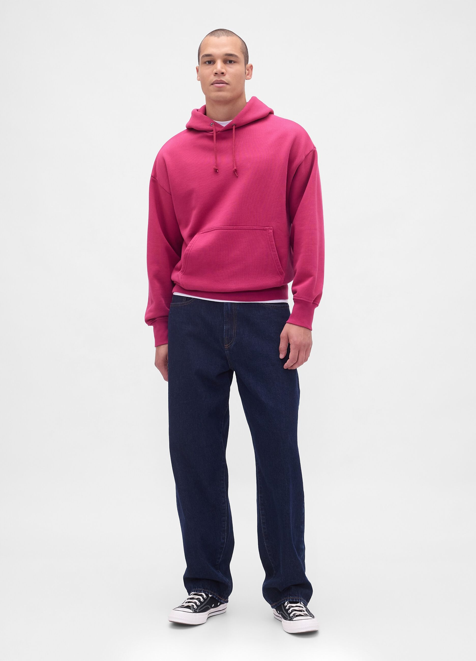 Felpa rosa con cappuccio in misto cotone