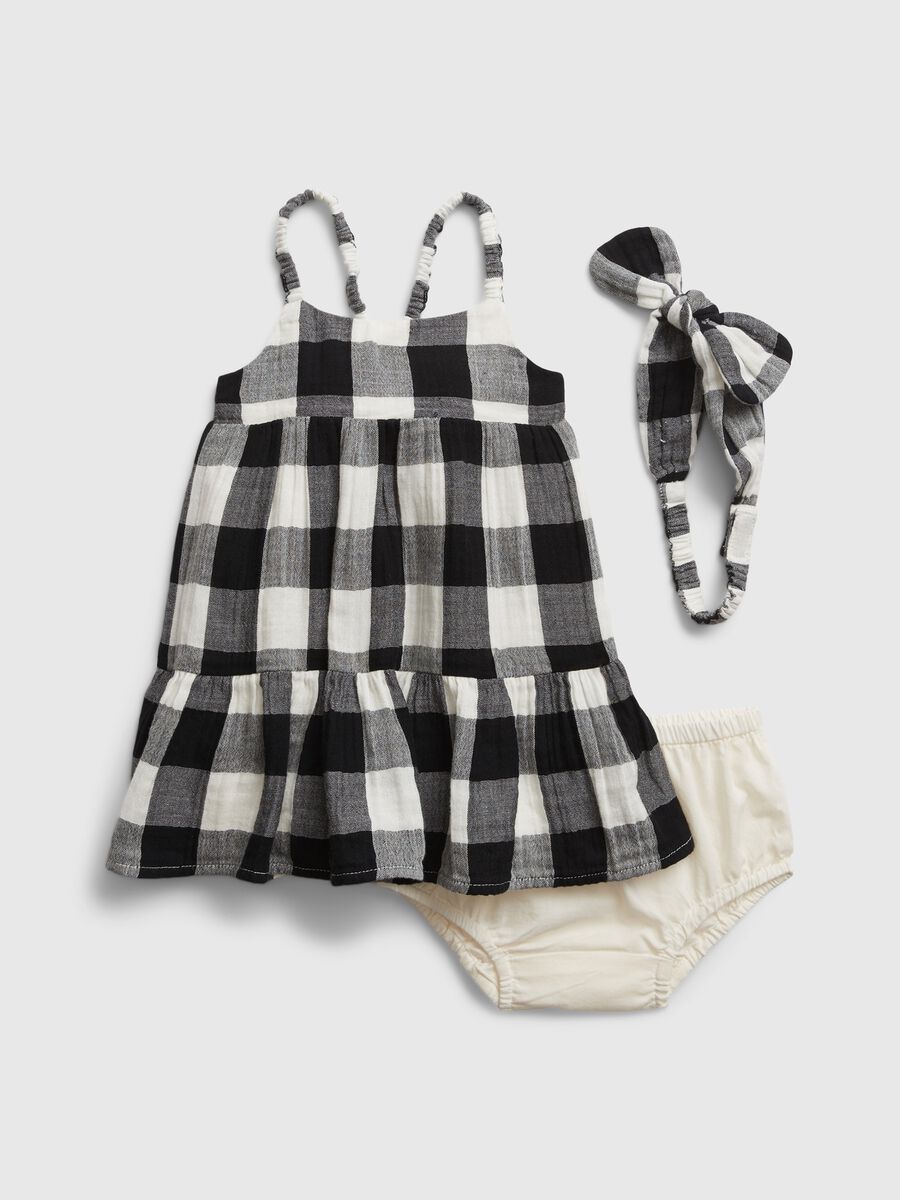 Dress and culottes outfit with hair band Newborn_0