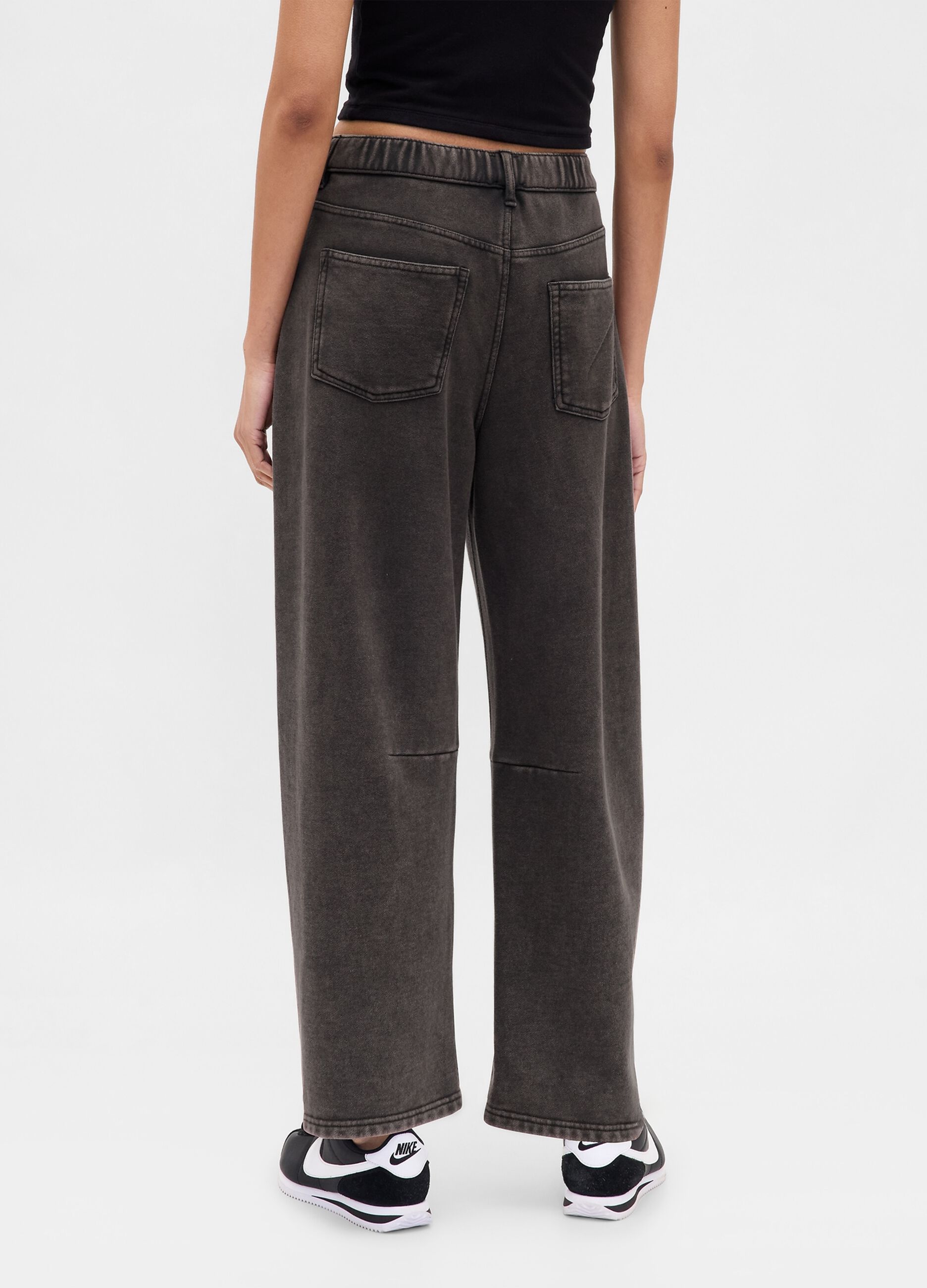Pantaloni in misto cotone a gamba larga