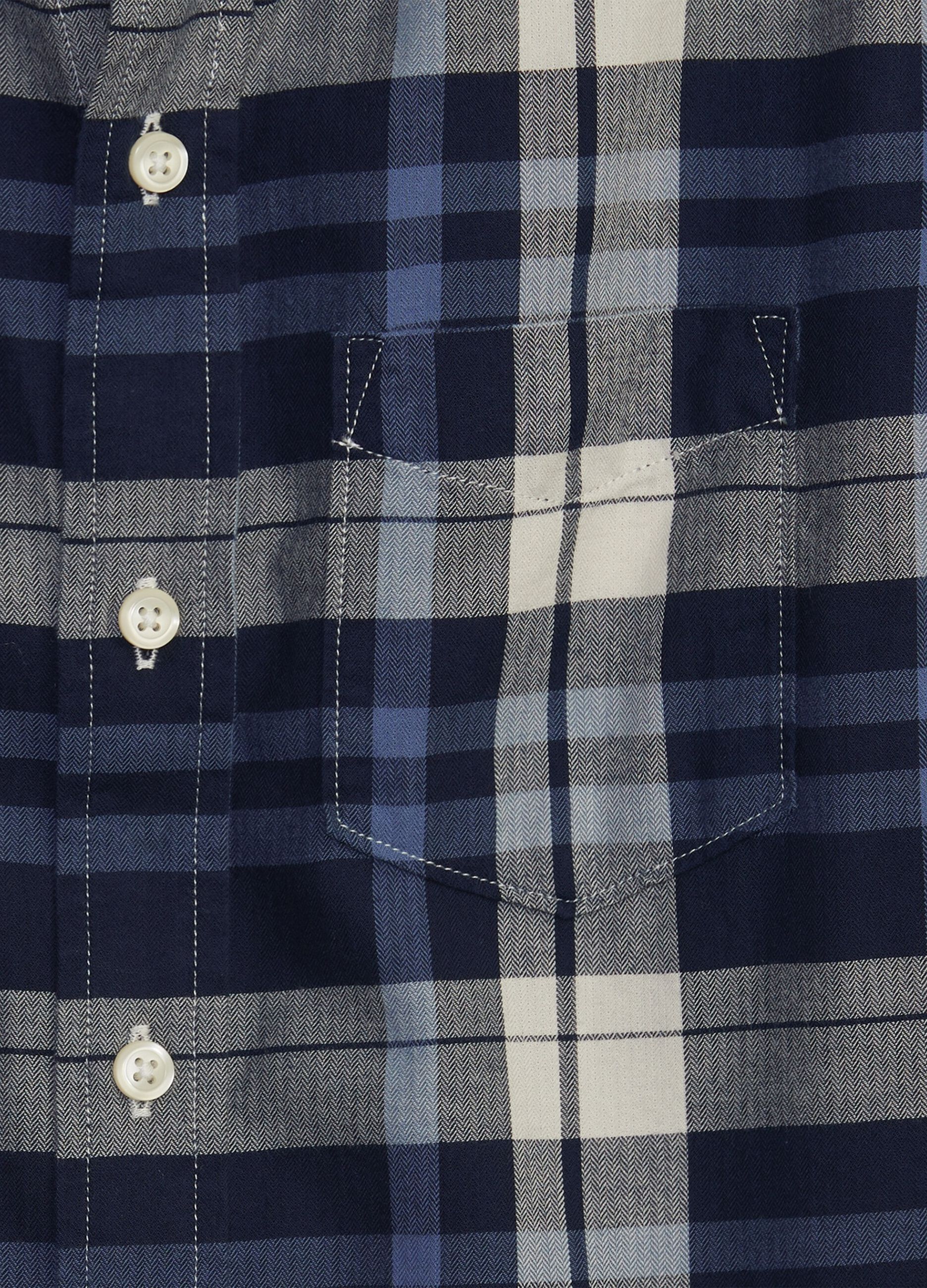 Camicia in popeline con stampa check_2