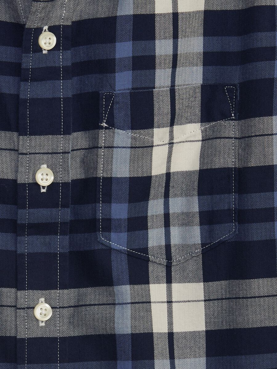 Poplin shirt with check print Boy_2