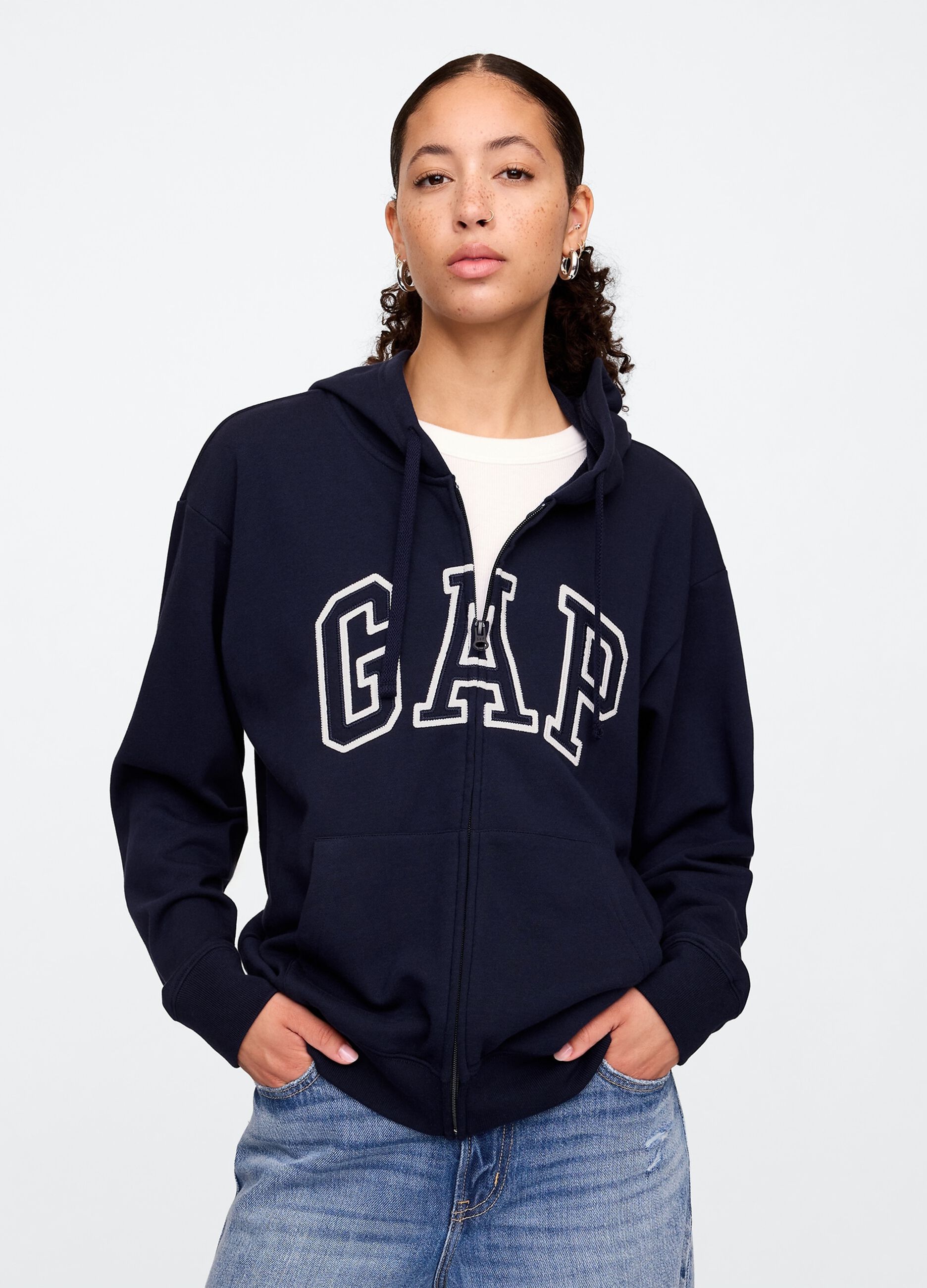Felpa con cappuccio blu GAP