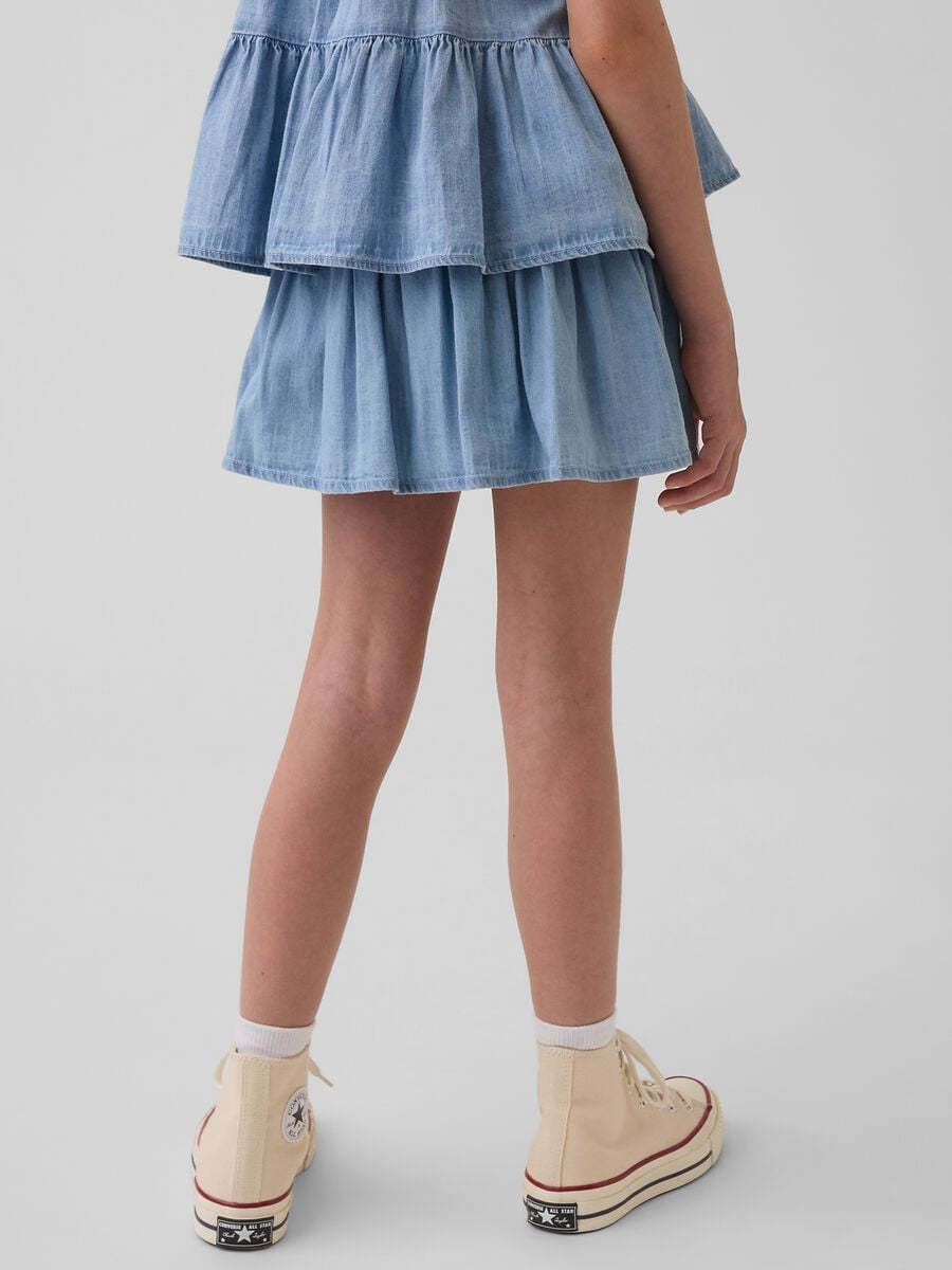 Gonna denim in puro cotone Bambina_1