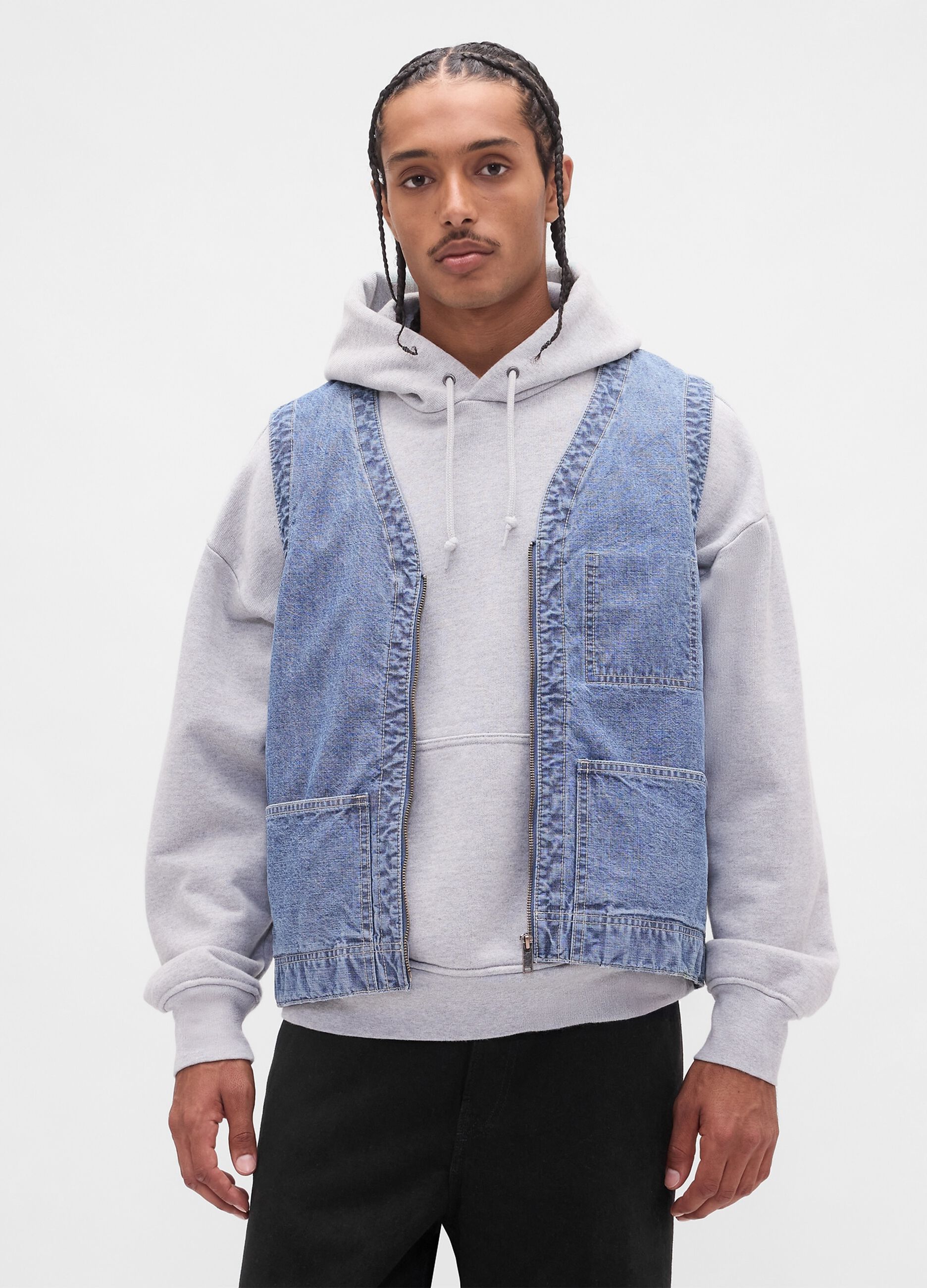 Gilet denim in cotone